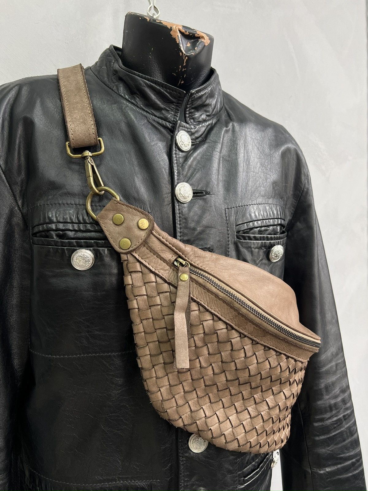 KMRii Avant garde waist bag leather brown kmrii style y2k Size ONE SIZE - 2 Thumbnail