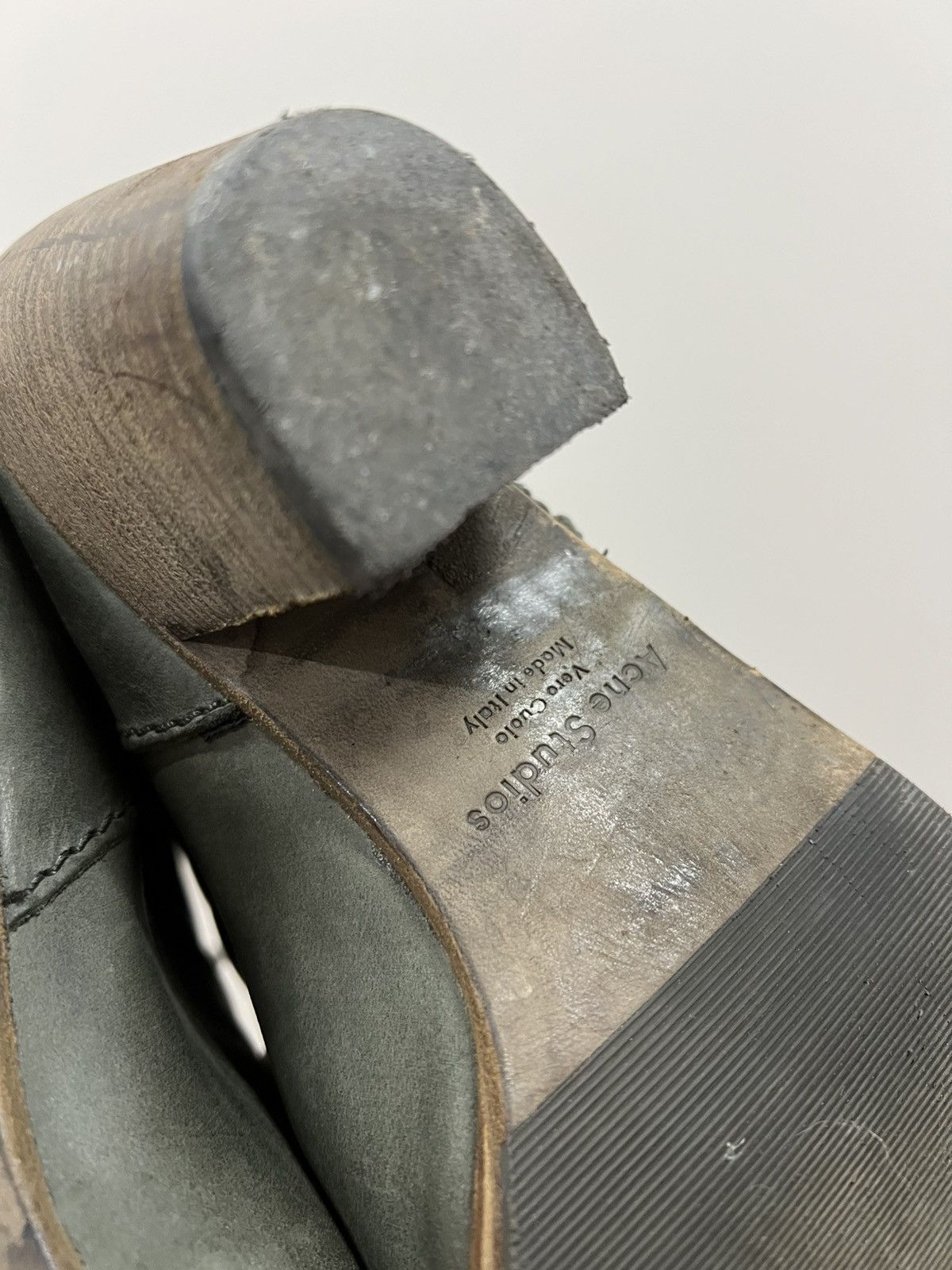 Acne Studios Acne Studios Ankle Boots Shearling Lined Pistol Olive Heels Size US 9 / IT 39 - 12 Thumbnail