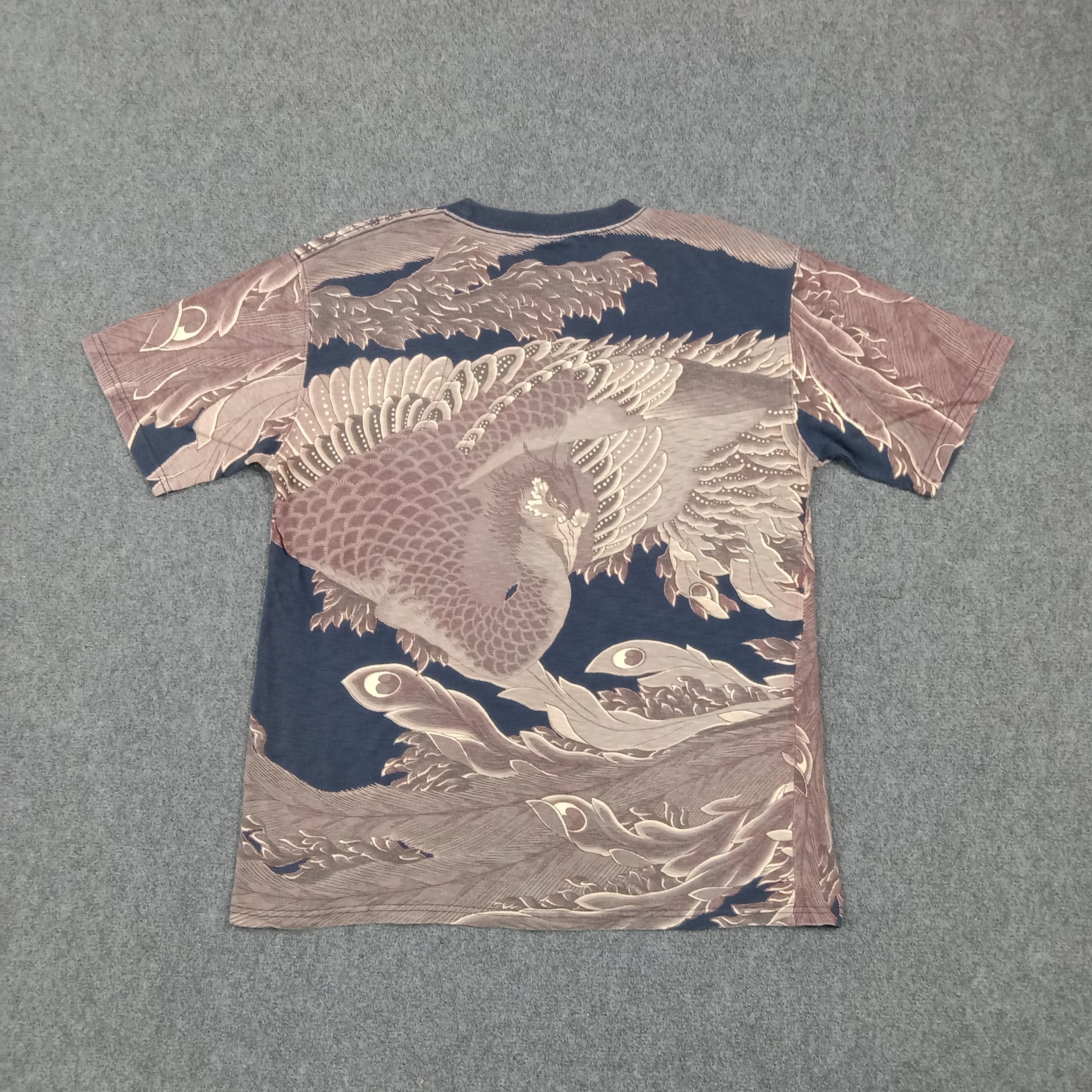 Japanese Brand Ryuzakura Japanese Phoenix Sukajan Style Tshirt C276N25 Size US L / EU 52-54 / 3 - 4 Thumbnail
