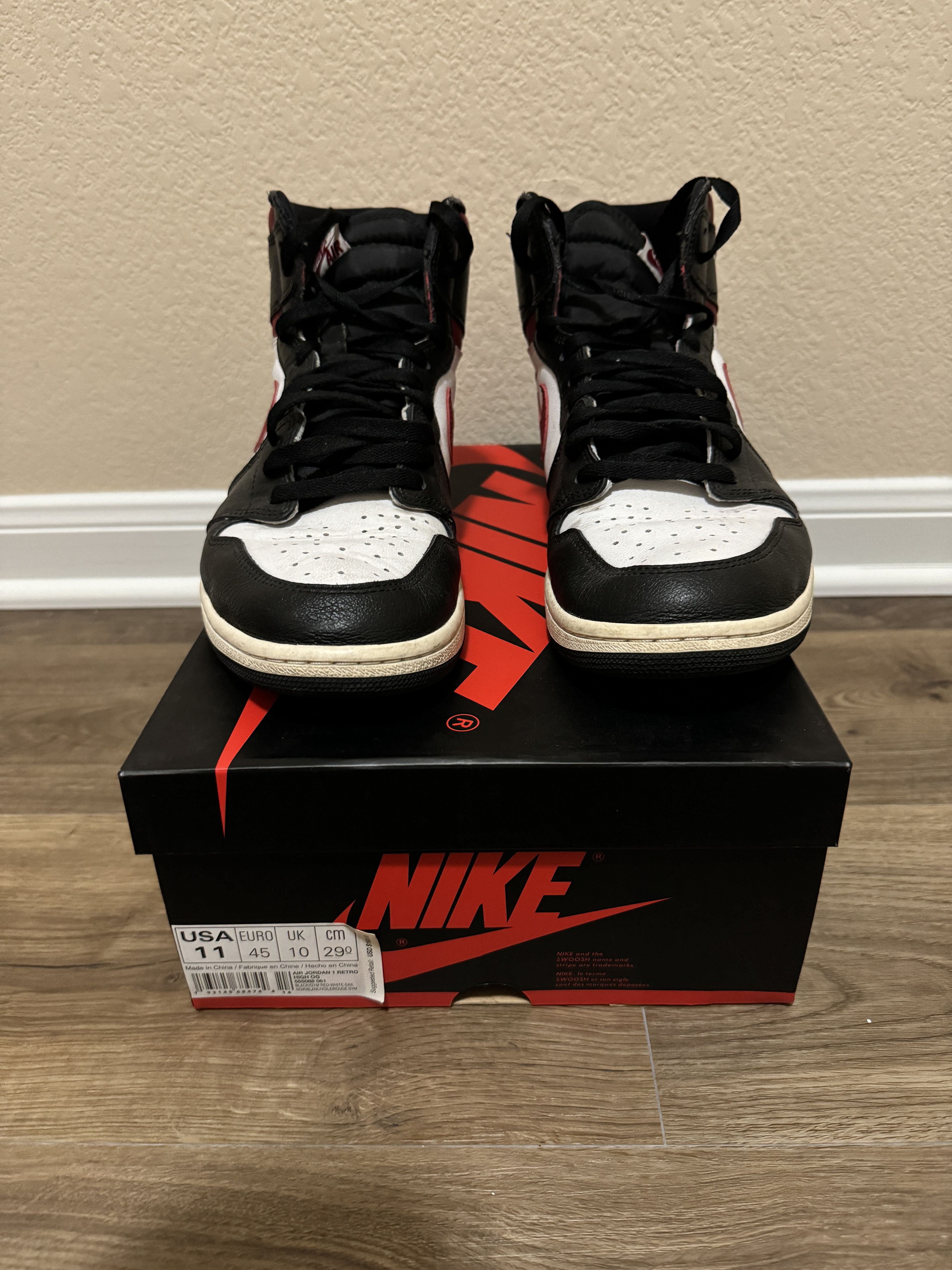 Jordan Brand Jordan 1 Retro High (Black Gym Red) Size US 11 / EU 44 - 4 Thumbnail