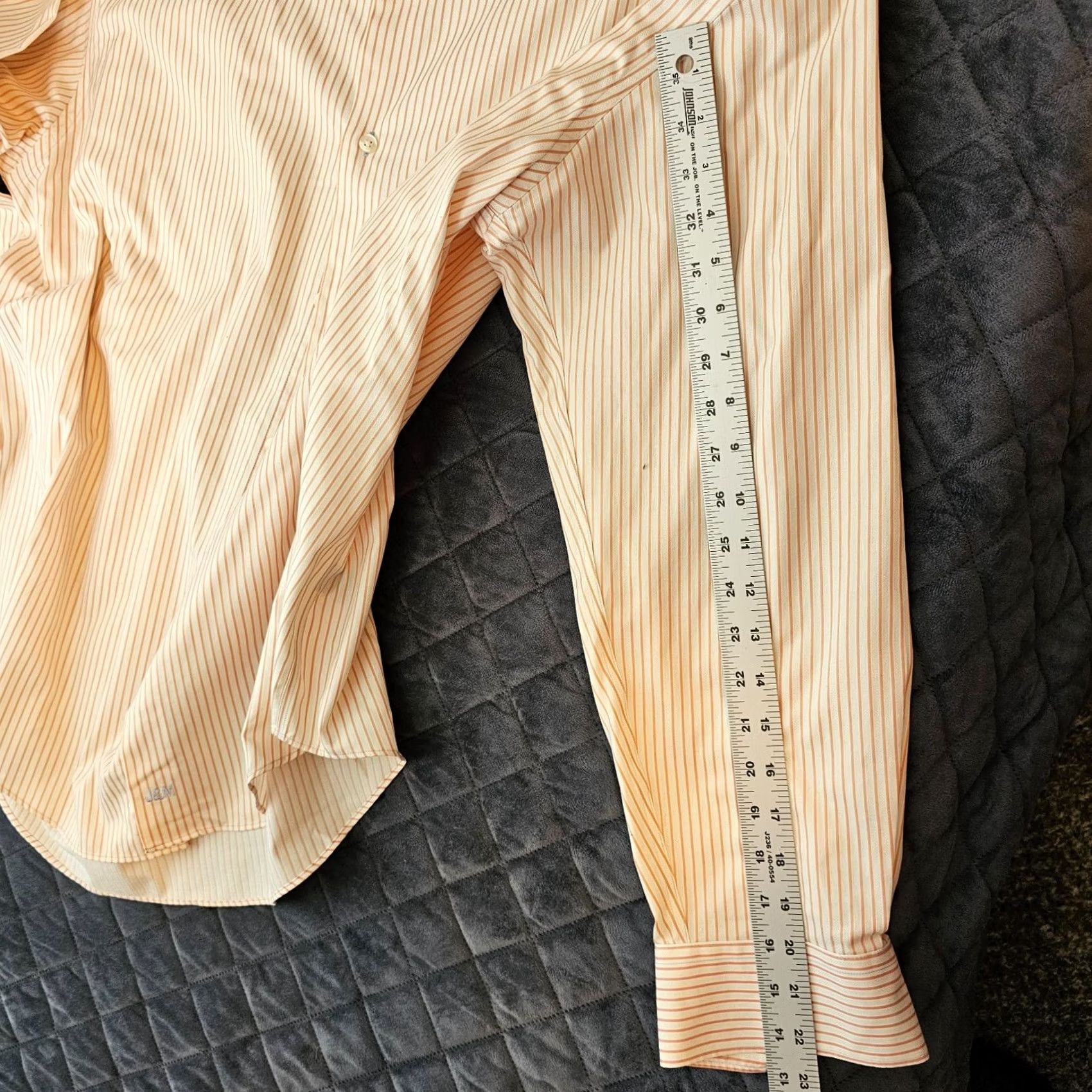 Johnston & Murphy Johnston & Murphy Shirt Long Sleeve White Pink Stripe Classic Collared Button-Up Easy Care XL Mens Regular Size XL Size US XL / EU 56 / 4 - 7 Thumbnail