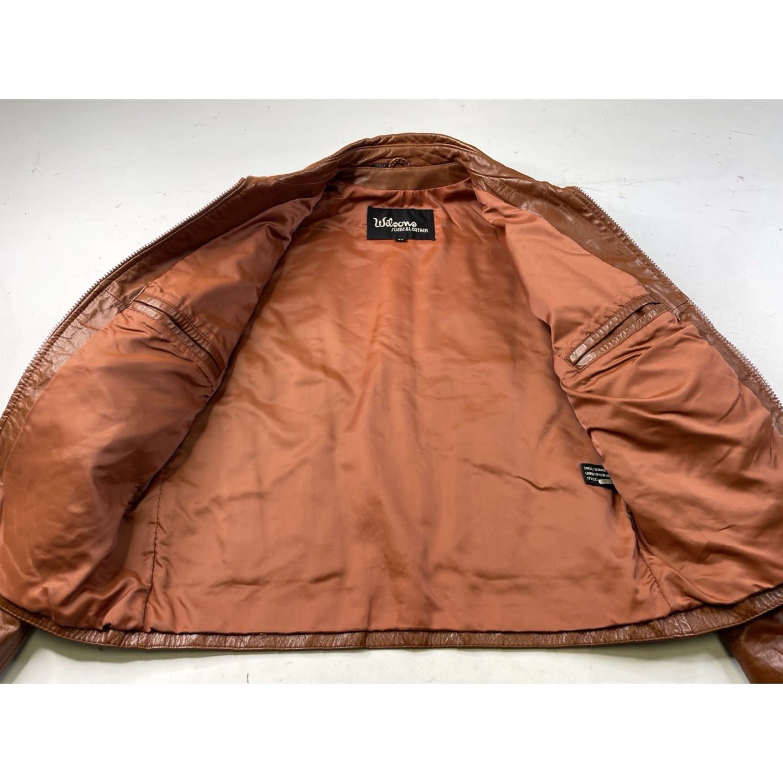 Vintage VINTAGE Wilson Brown Leather Jacket Moto Biker Rock Disco Women Size 40 Brown Leather Zipper Collared Short Length Size S / US 4 / IT 40 - 2 Thumbnail