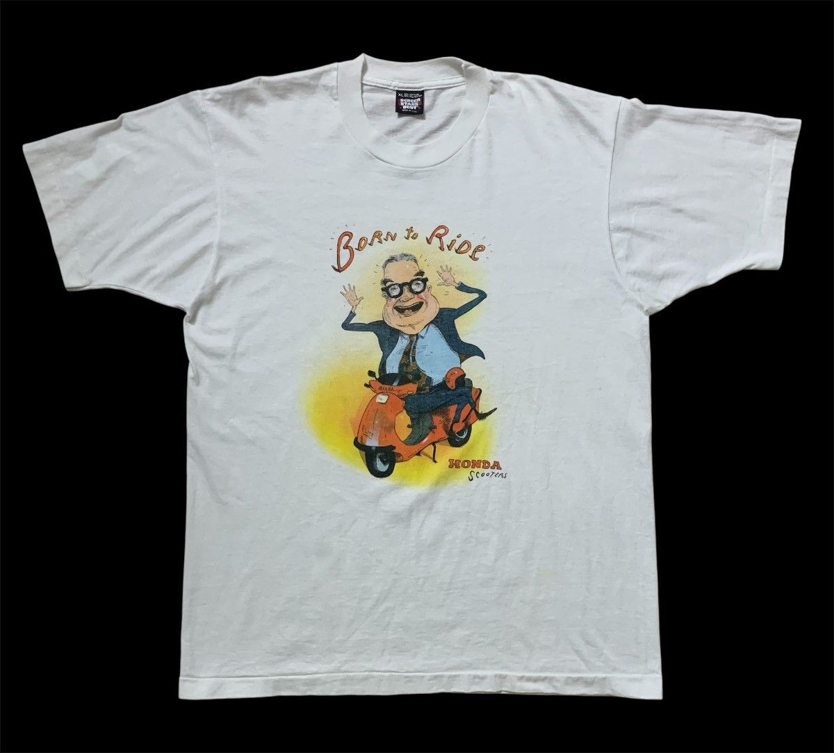 Honda × Vintage Vintage 90’s.. Born To Ride Honda Scooters T Shirts Size US XL / EU 56 / 4 - 1 Thumbnail
