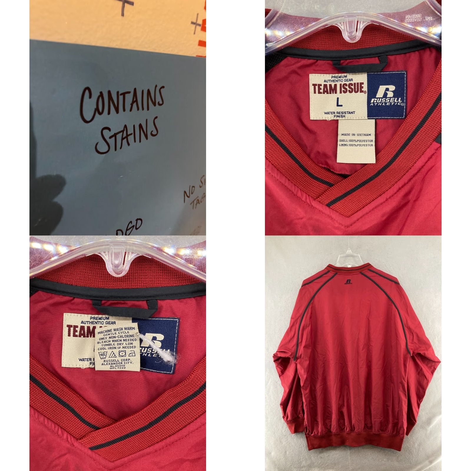 Russell Athletic VINTAGE Russell Athletic Mens Jacket Large Red SC Carolina Windbreaker Spellout Vintage Size US L / EU 52-54 / 3 - 8 Thumbnail