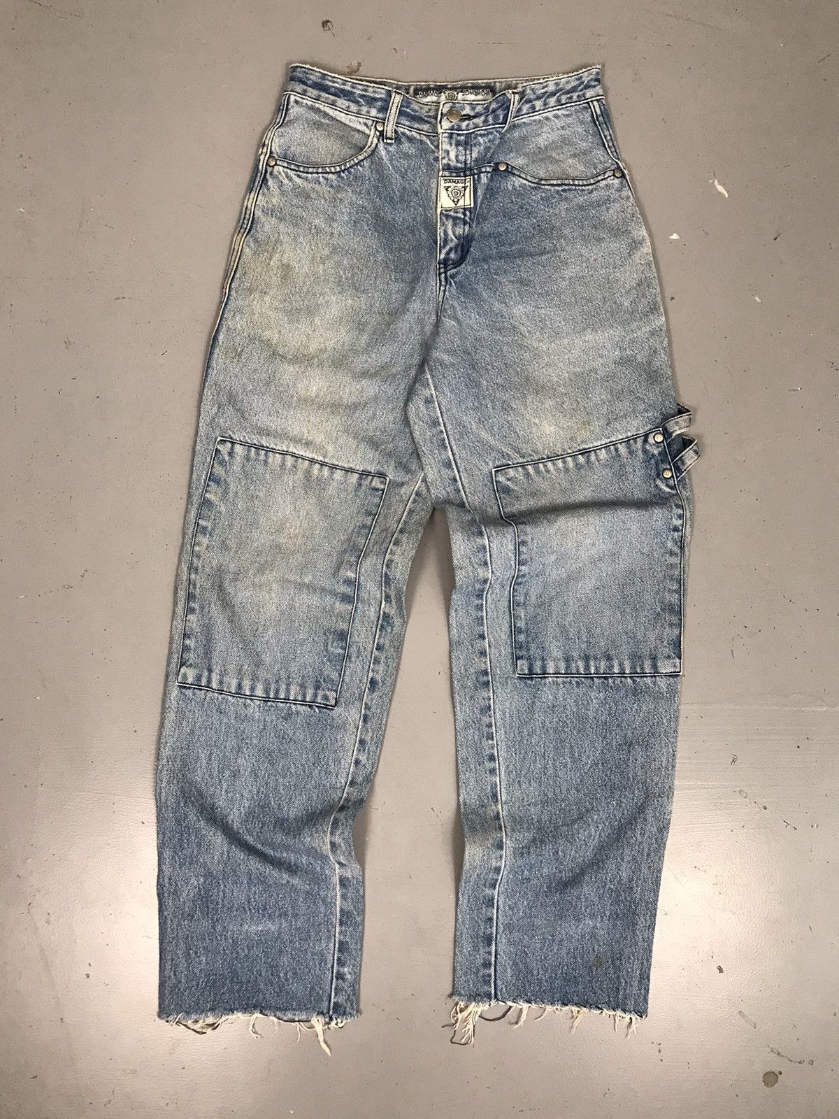 Vintage OLD MONEY DAMAGE DOUBLE KNEE DENIM Size US 30 / EU 46 - 1 Thumbnail