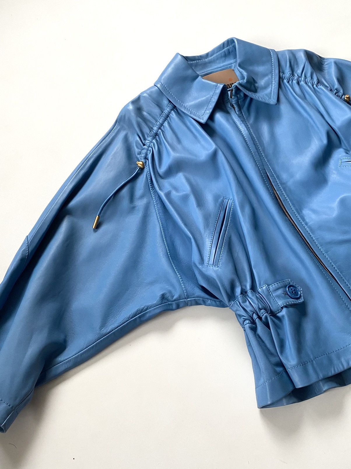 Dior 🔥Rare John Galliano 2000s Lambskin Blue Leather Jacket Size S / US 4 / IT 40 - 12 Thumbnail