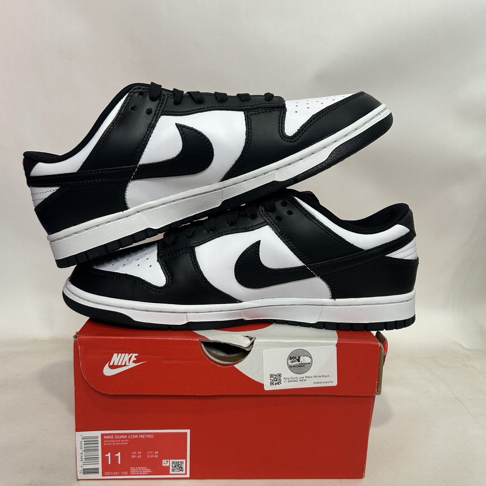 Nike Nike Dunk Low Retro “Black White/Panda” Size US 11 / EU 44 - 3 Thumbnail