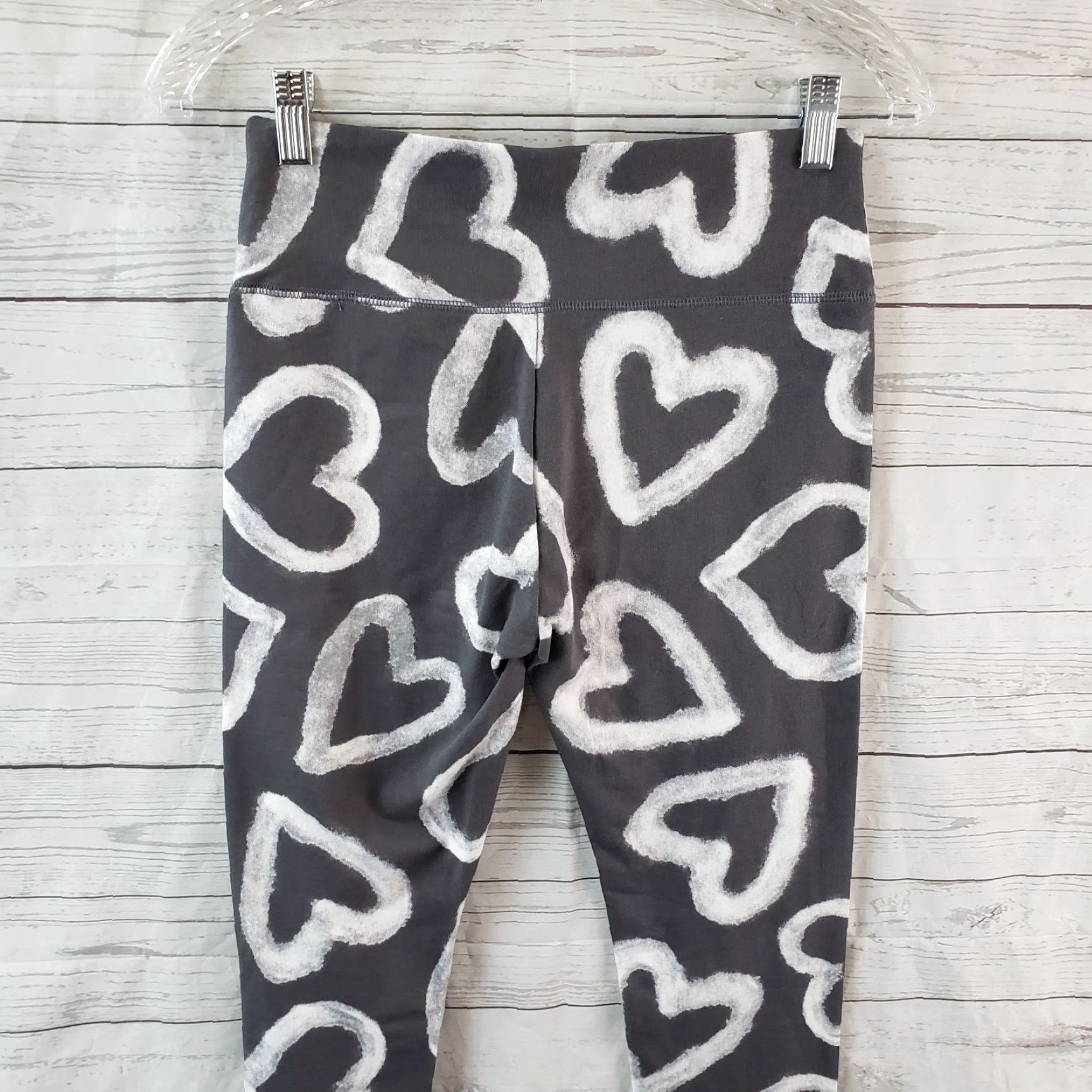 Vintage Wild Fable Womens Leggings XS Gray White Heart Print Cotton Blend Size 26" / US 2 / IT 38 - 4 Thumbnail