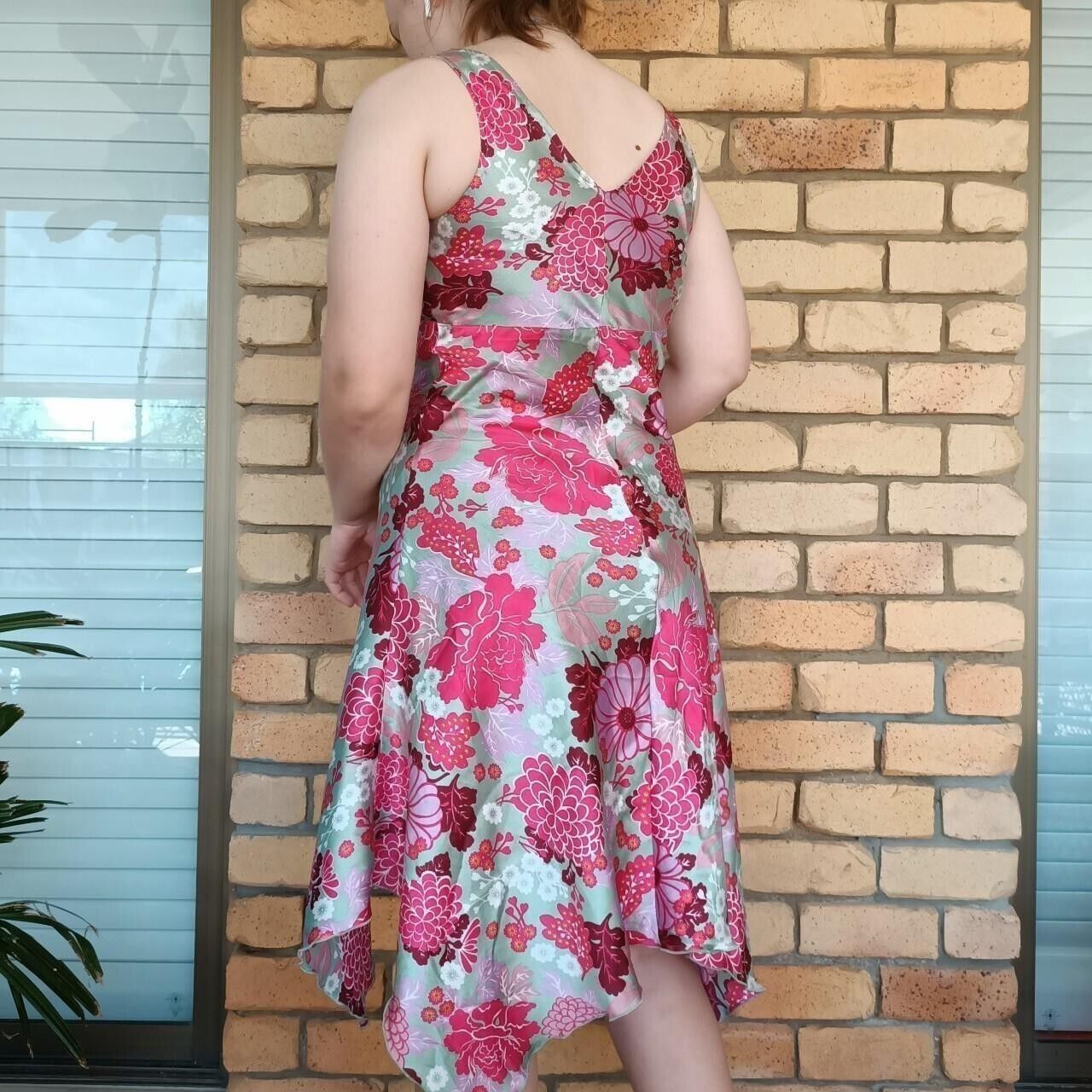 Designer × Vintage Vintage Y2K 2000s Uttam London Dress Pink Green Size M / US 6-8 / IT 42-44 - 2 Thumbnail