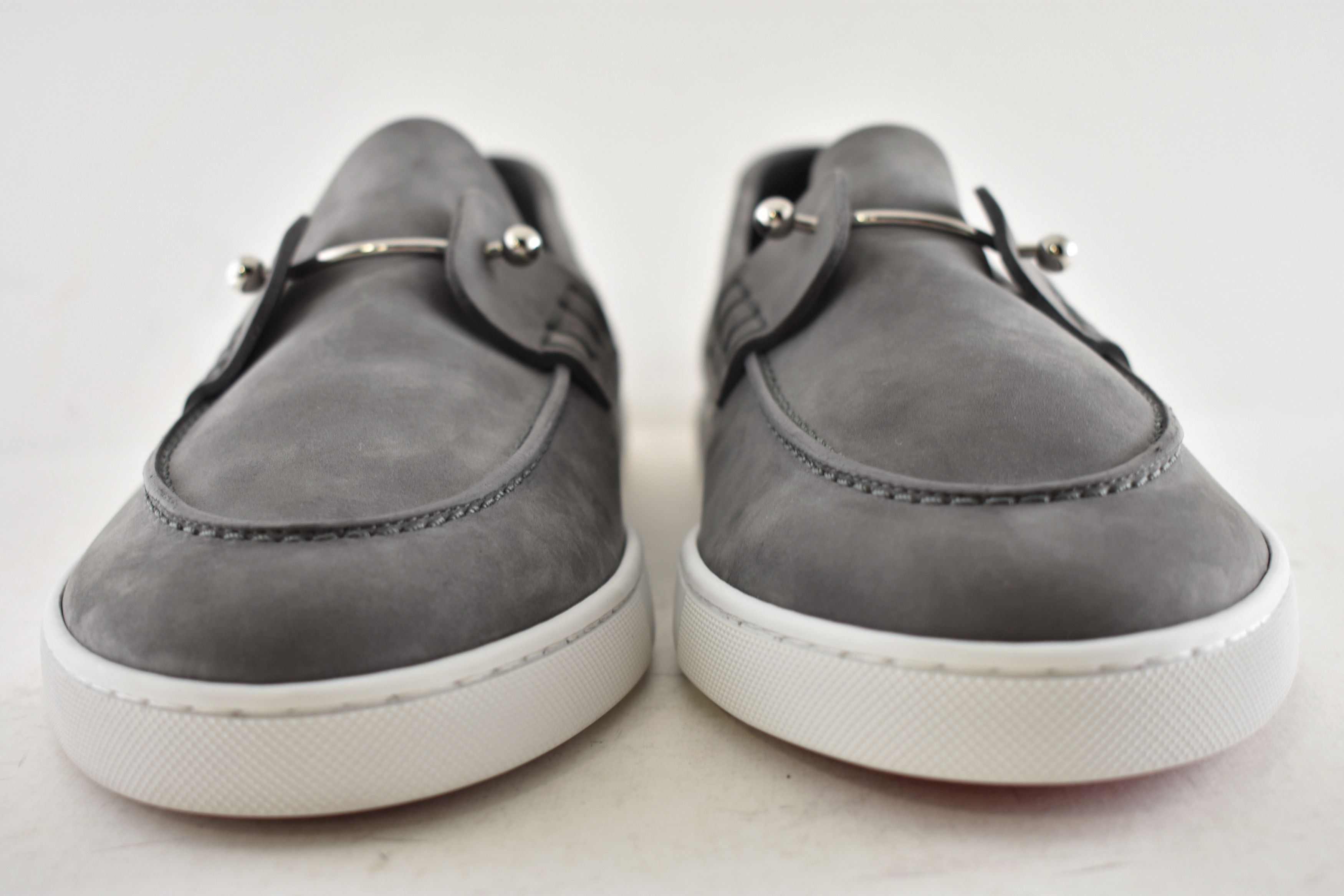Christian Louboutin Mens Chambeliboat Flat Smoky Grey Loafer Sneaker Boat 45 12 Size US 12 / EU 45 - 9 Thumbnail