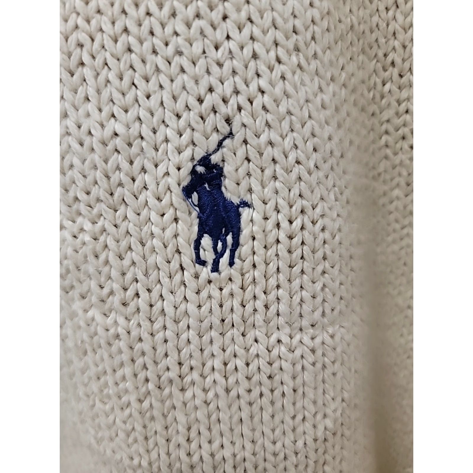 Polo Ralph Lauren Polo Ralph Lauren Sweatshirt Pullover Knit 100% Cotton Beige XL Long Sleeve Mens Regular Logo Pullover Knit Sweater Size US XL / EU 56 / 4 - 3 Thumbnail