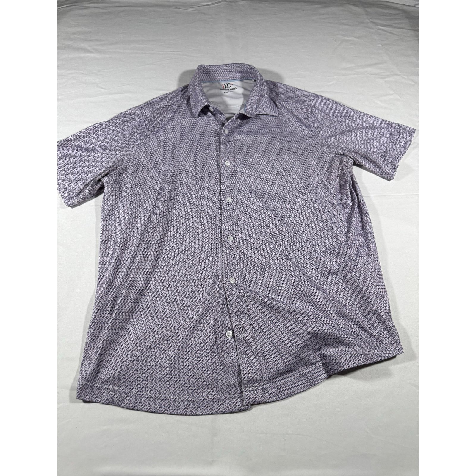 Johnston & Murphy Johnston & Murphy Men’s L Performance Polo Purple Geometric Size US L / EU 52-54 / 3 - 1 Thumbnail