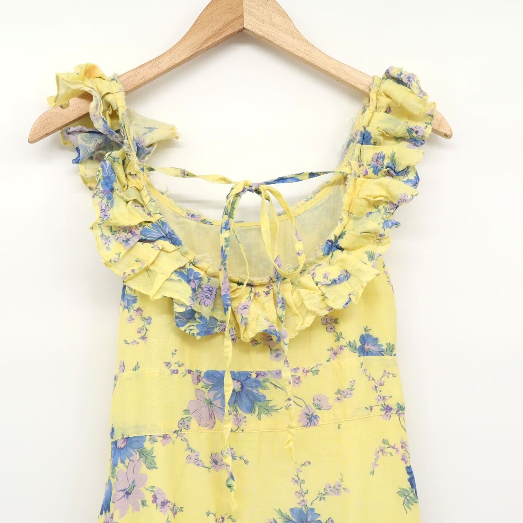 LoveShackFancy LoveShackFancy Dress Maxi Floral Off Shoulder Yellow Sz 00 Women's Sleeveless Asymmetric Viscose Rayon Long Size XXS / US 00 / IT 34 - 4 Thumbnail