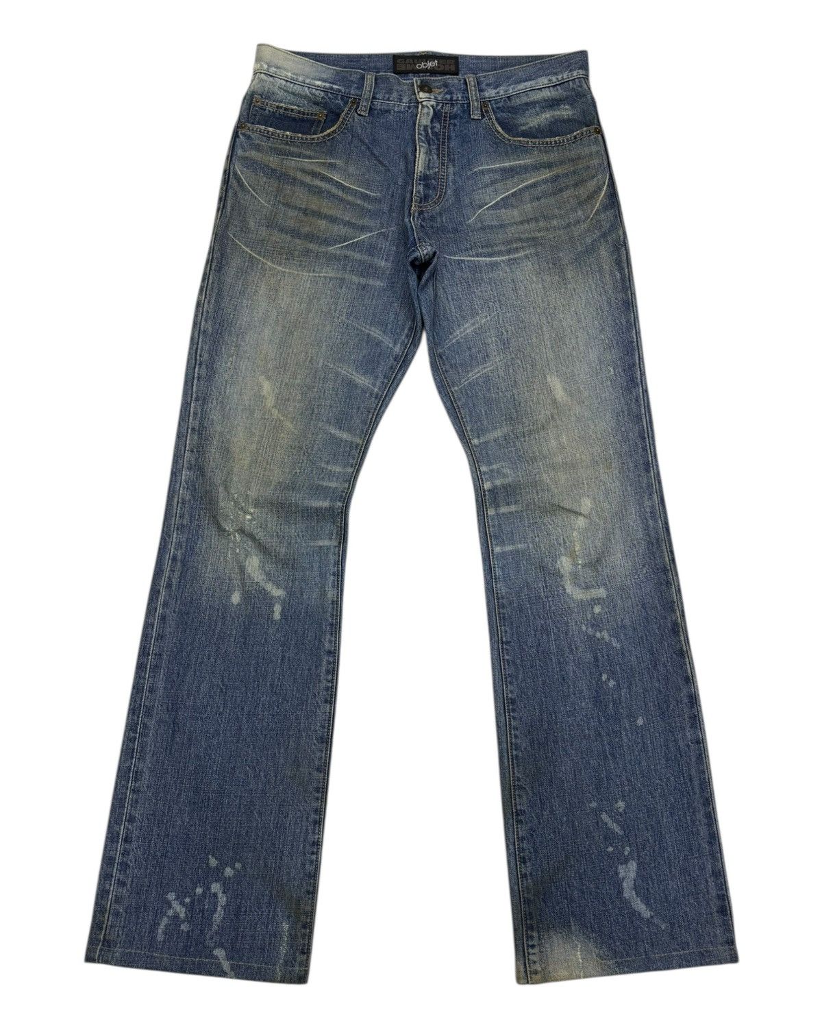 Gaultier Homme Objet × Jean Paul Gaultier Gaultier Homme Objet Custom Bleach Flare Distressed Denim Size US 34 / EU 50 - 1 Thumbnail