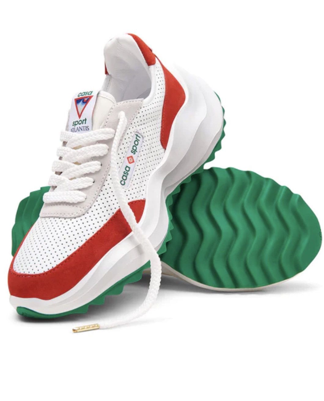 image of Casablanca Atlantis Sneakers White & Red, Men's (Size 13)