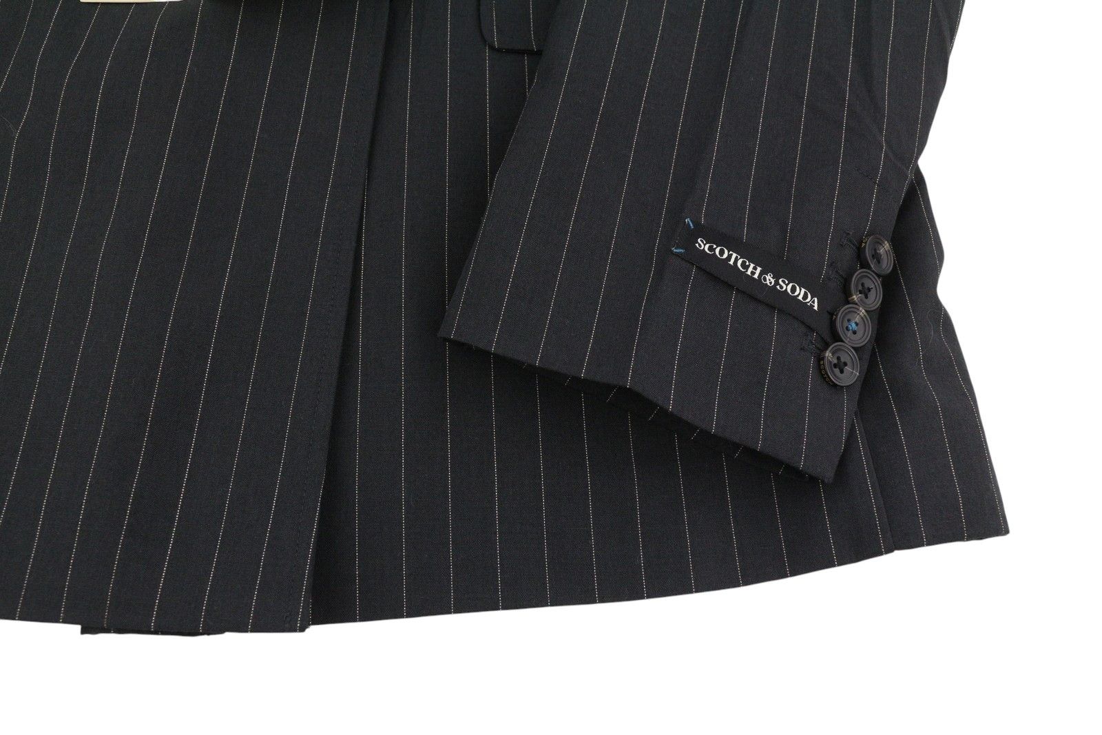 Scotch & Soda M Grey Melange Pinstripe Double-Breasted Blazer 88533 Size 38R - 6 Thumbnail