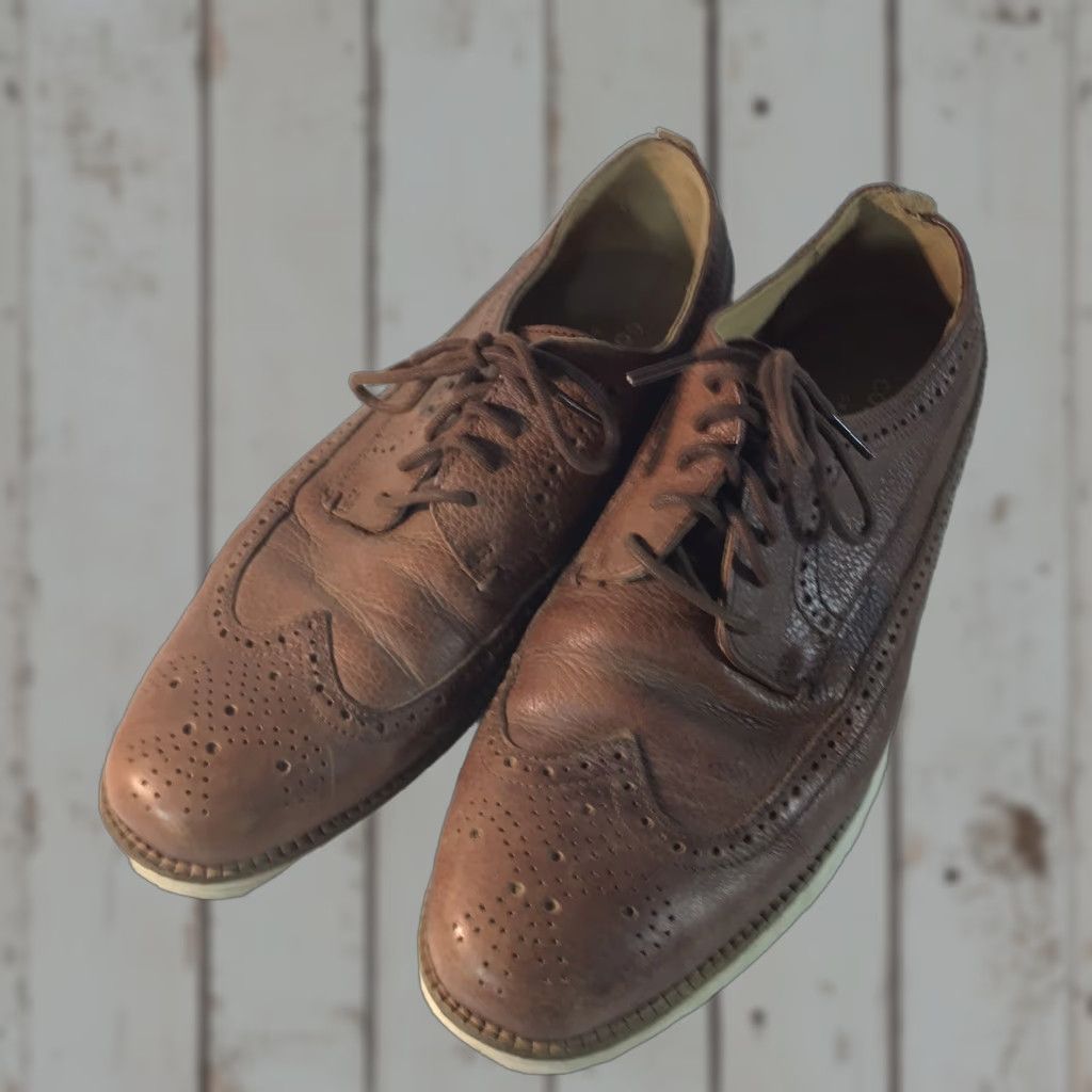 Cole Haan Cole Haan Grand OS Mens Dress Shoes Wingtips Leather Brown Size 9M Going Out Size US 9 / EU 42 - 1 Thumbnail