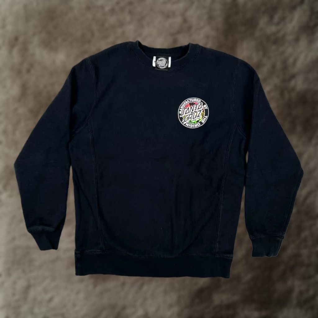 Vintage VINTAGE Santa Cruz Sweatshirt Crewneck Ragged OG Logo Mens Small Black Pullover Hooded Pockets 90s Skate Size US S / EU 44-46 / 1 - 1 Thumbnail