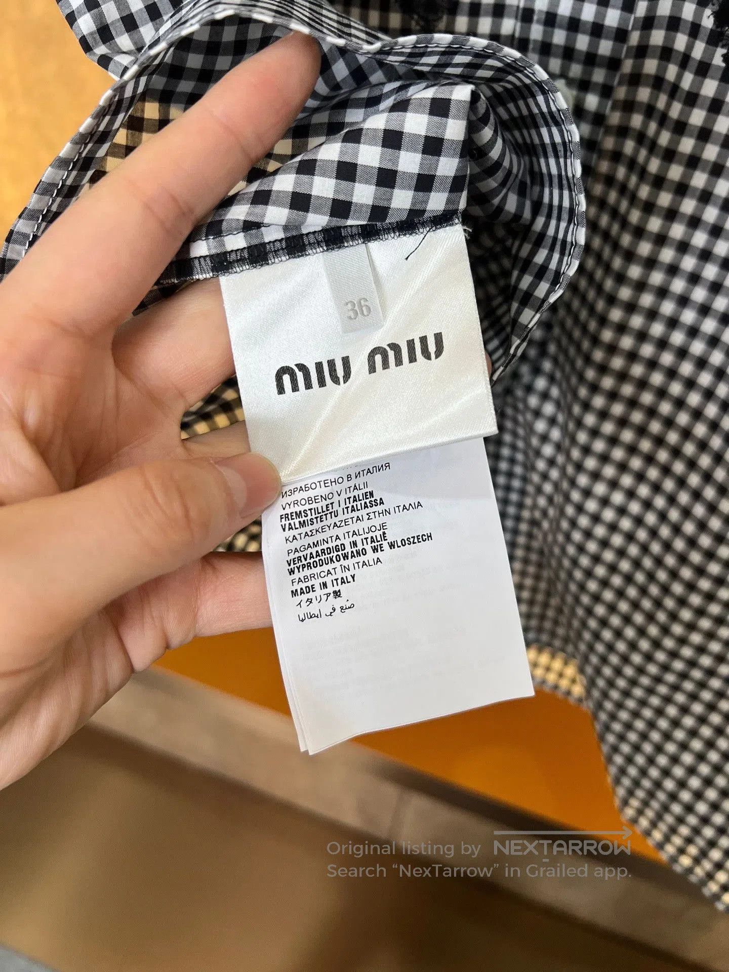 Miu Miu Miu Miu Gray Plaid Lace Shirt. Size XS / US 0-2 / IT 36-38 - 4 Thumbnail