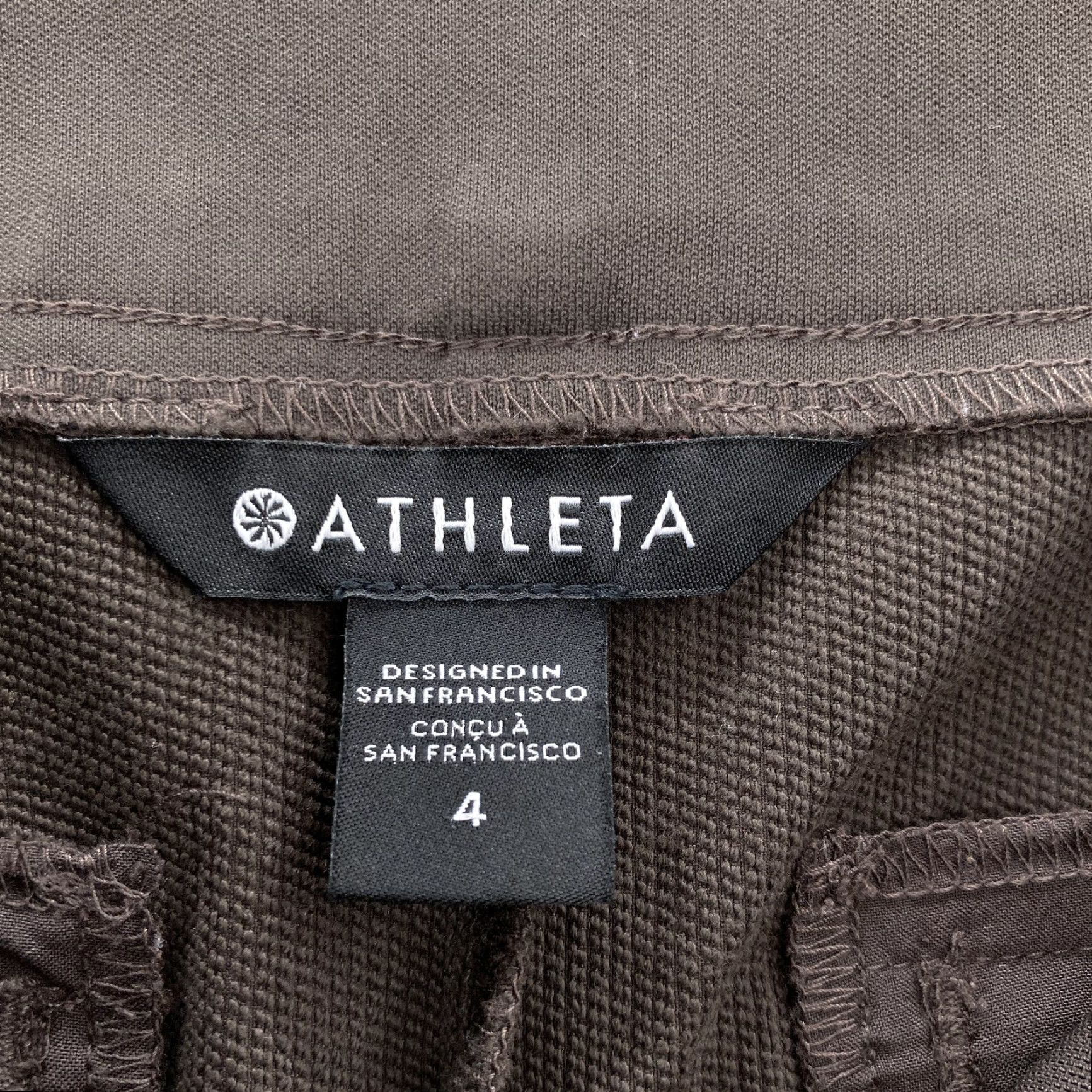 Athleta Athleta Wander Hybrid Pant Womens 4 Brown Stretch Zipper Pockets Slim Fit Gym Size 27" / US 4 / IT 40 - 4 Thumbnail