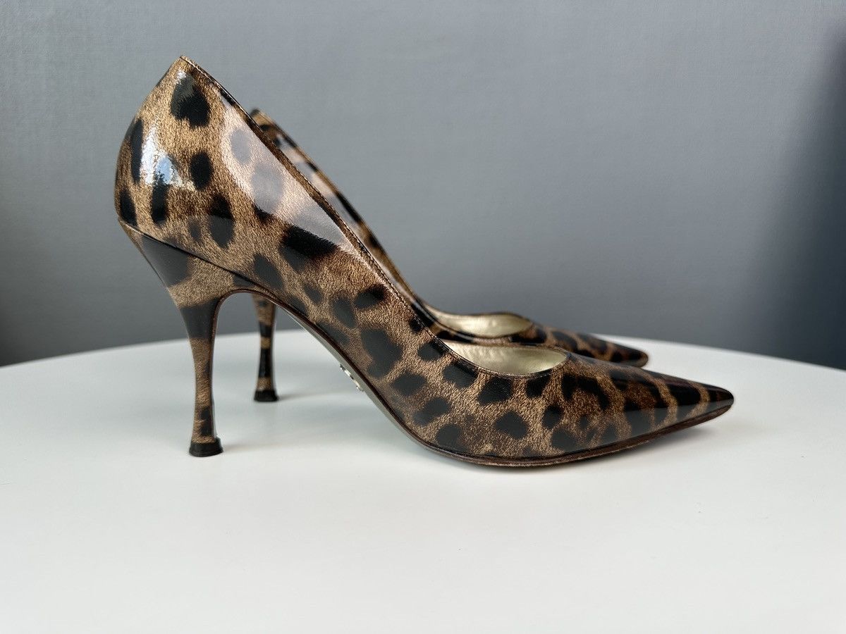 Dolce & Gabbana DOLCE & GABBANA Patent Leather Pumps Leopard Print Heels 37 Size US 7 / IT 37 - 3 Thumbnail