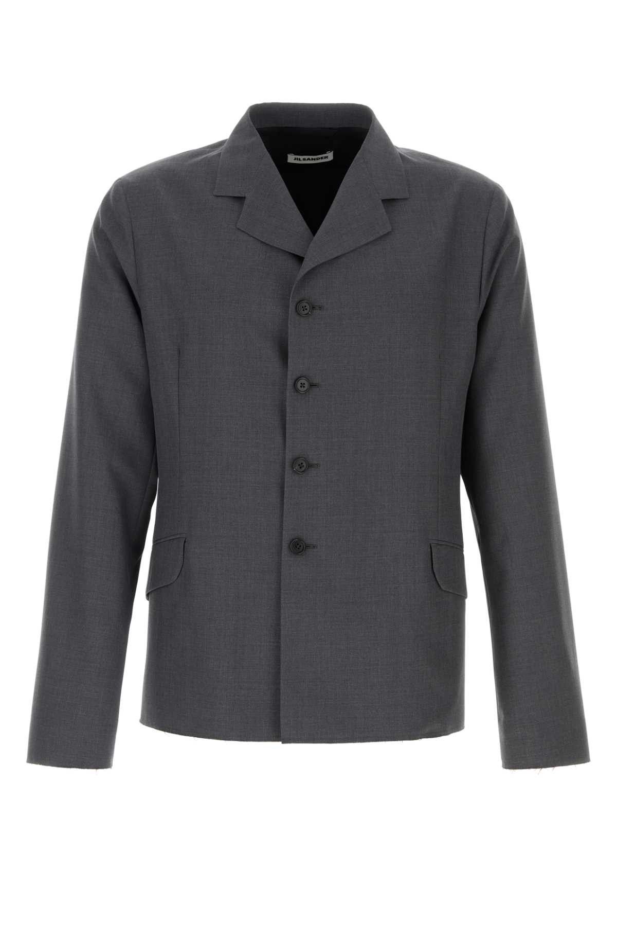 Jil Sander Dark Grey Wool Blazer Size US M / EU 48-50 / 2 - 1 Thumbnail