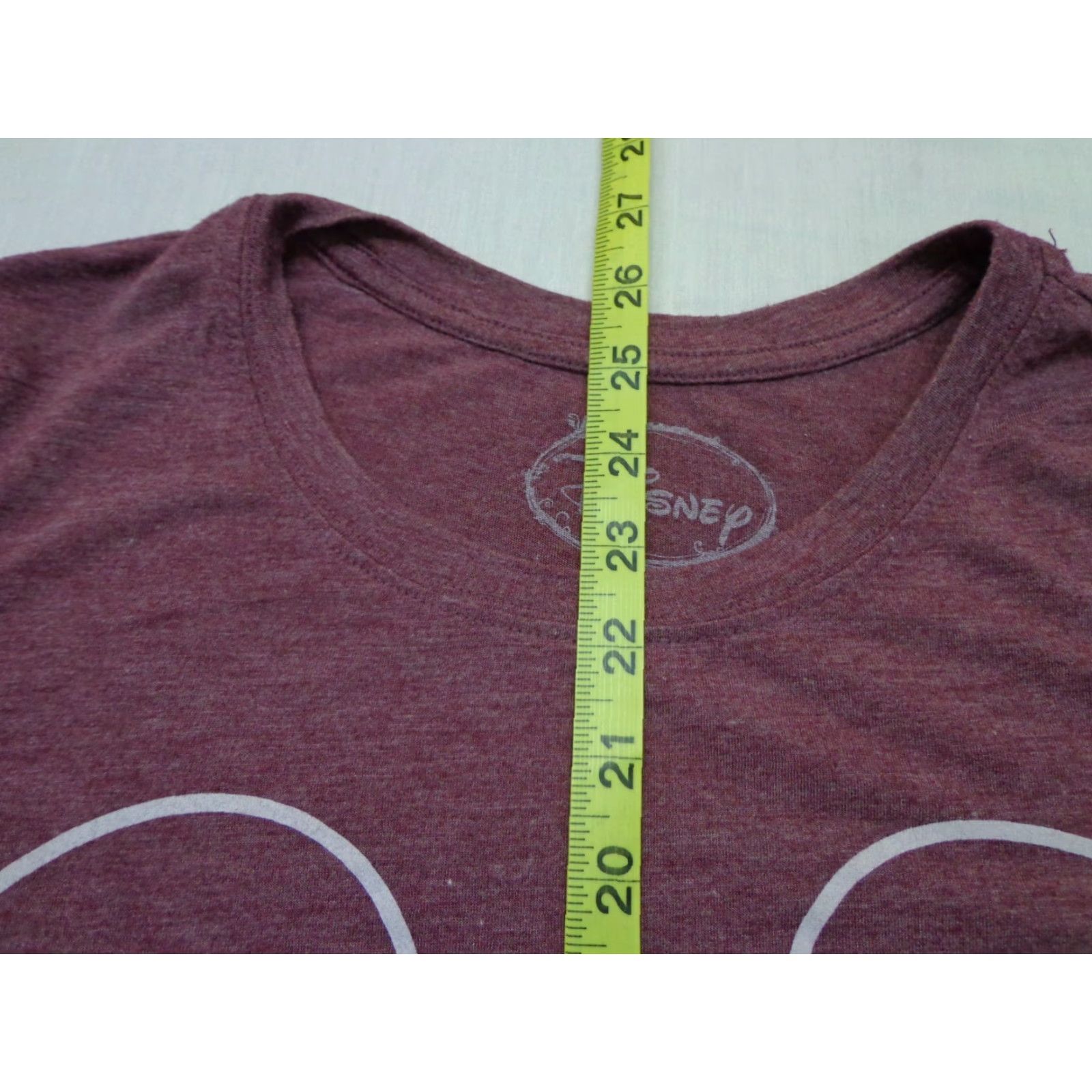 Disney Mickey Mouse Adult Small Disney Heather Burgundy Tee T Shirt Size S / US 4 / IT 40 - 6 Thumbnail
