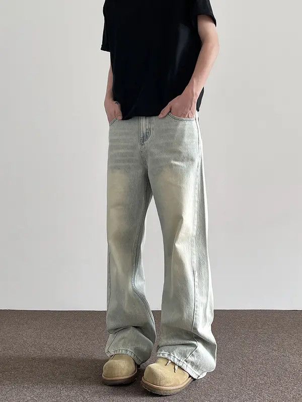 VIBE Light Blue Stacked Denim Jeans, Flared Baggy Jeans Size US 28 / EU 44 - 3 Thumbnail