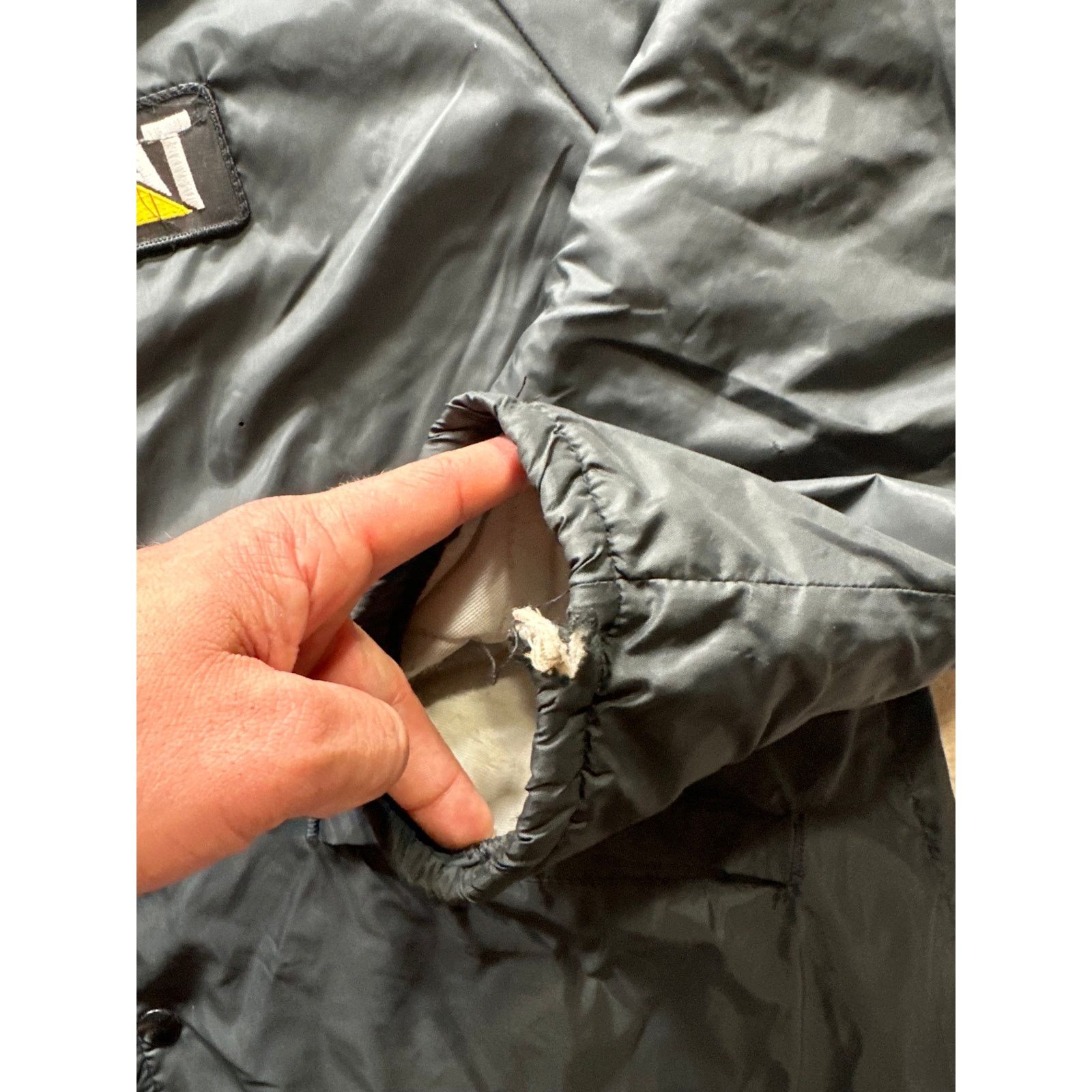 Caterpillar × Vintage Vintage CAT Construction Patch 90s 80s Faux Fur Lined Jacket Size US XL / EU 56 / 4 - 7 Thumbnail