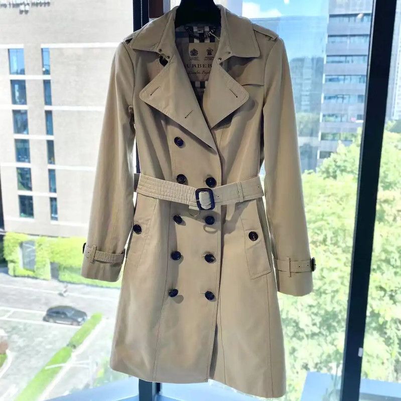Burberry Burberry Khaki Cotton Women's Trench Coat Size ONE SIZE - 1 Thumbnail