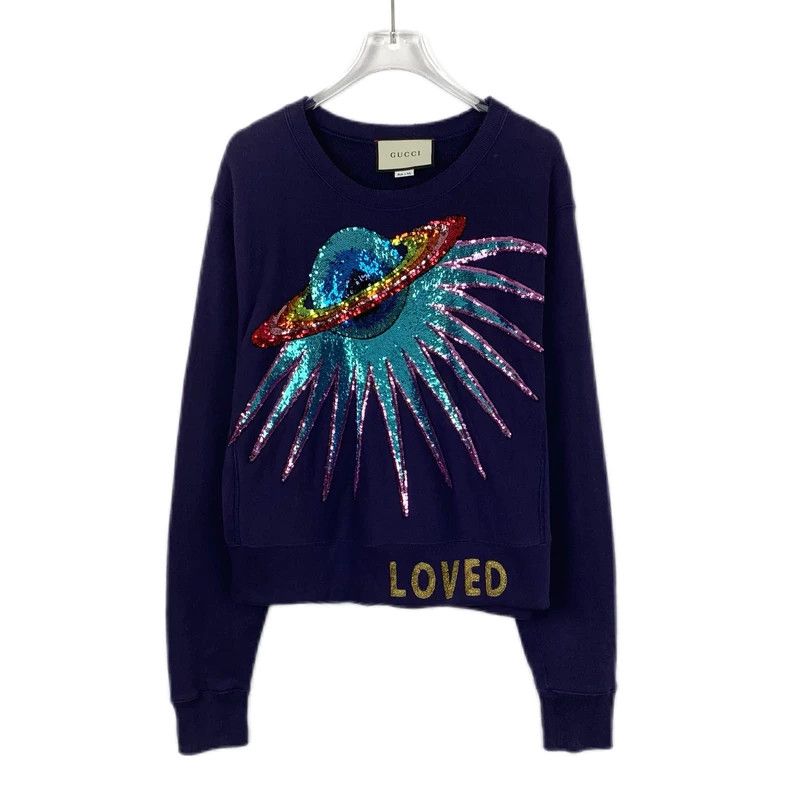 Gucci Gucci Dark purple sequin flying saucer cotton round-neck lo Size US S / EU 44-46 / 1 - 1 Thumbnail