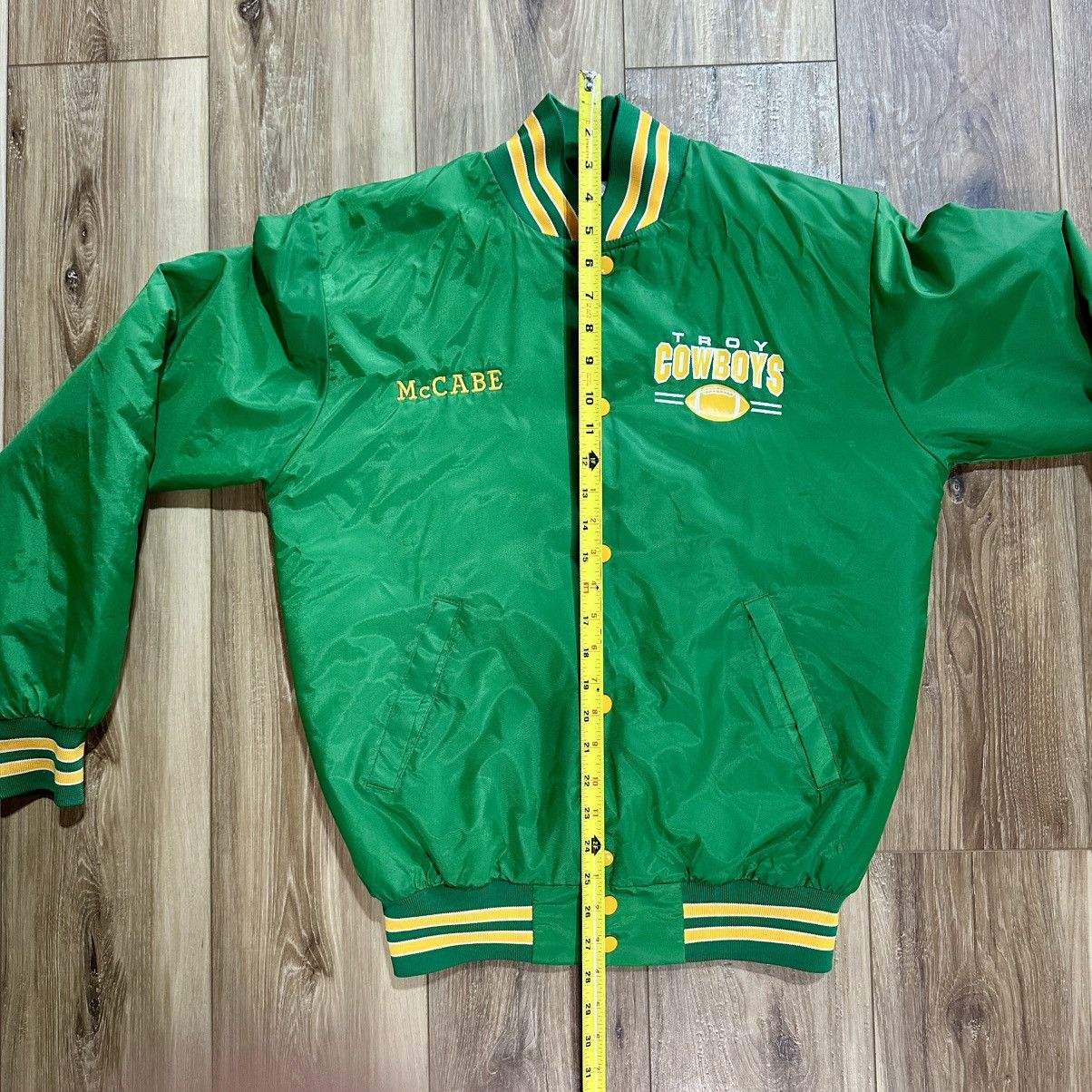 Vintage Vintage Rennoc Varsity Bomber Jacket, Troy Cowboys Football Size US S / EU 44-46 / 1 - 9 Thumbnail