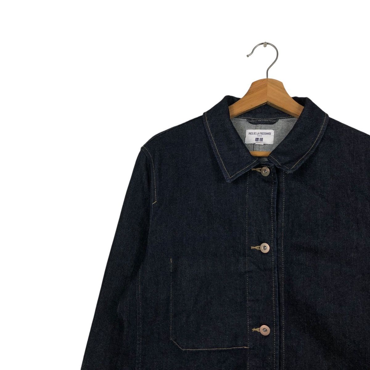 Japanese Brand 🔥VINTAGE DENIM JACKET BIKER UNIQLO INES DE LA FRESSANGE Size US L / EU 52-54 / 3 - 9 Thumbnail