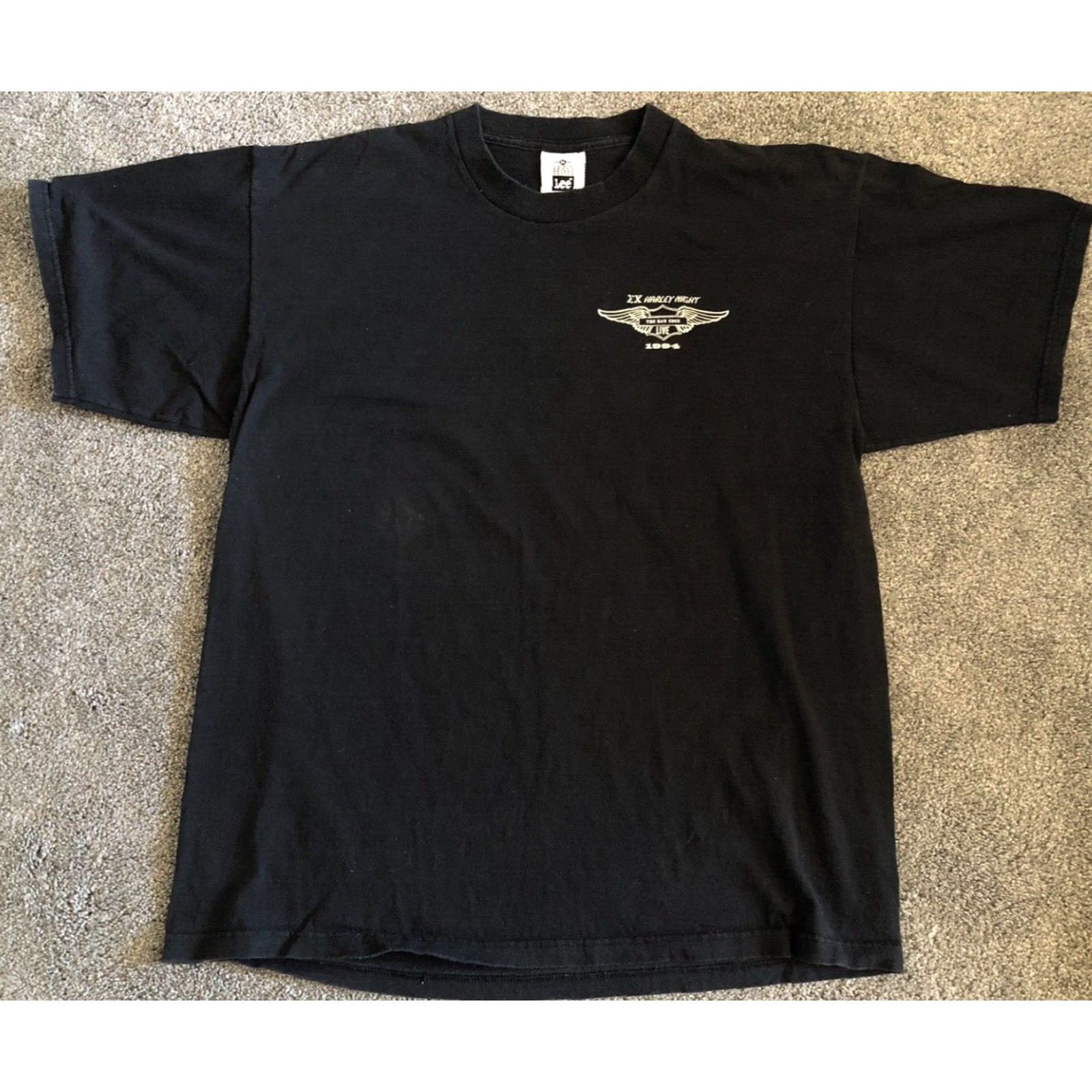 Lee VTG Harley Roadhouse Uncle Sam Skull Shirt XL Black Men M/46-48 Made In USA Lee Short Sleeve Cotton USA Biker 1994 Vintage Size US XL / EU 56 / 4 - 4 Thumbnail