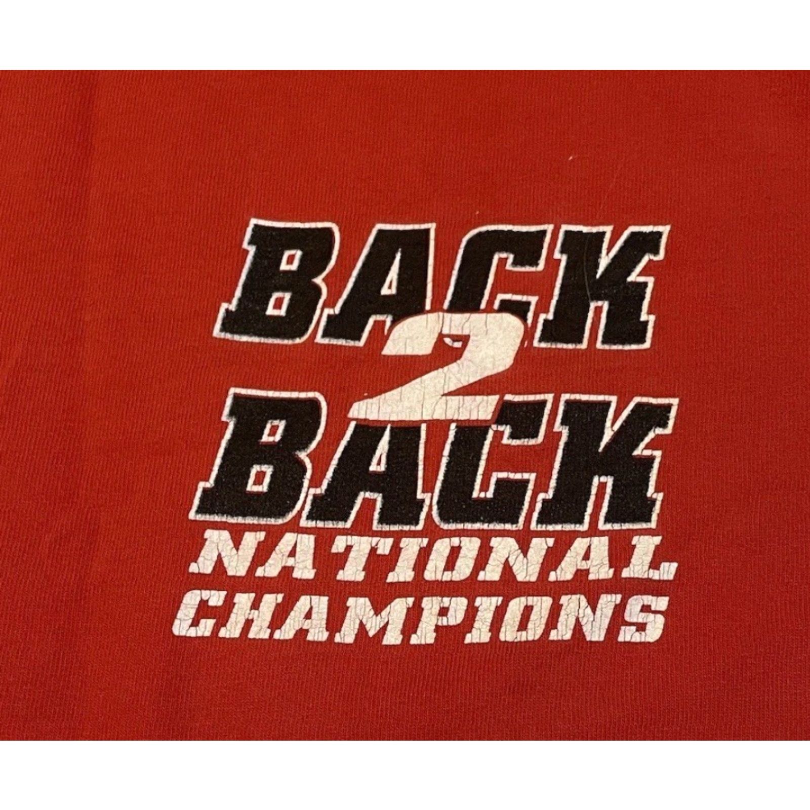 Champion VINTAGE 90s University Cornhuskers Faded Distress Back To Back Champions Shirt XL Red University Mens T-Shirt Grunge Nebraska Cornhuskers 90s Grunge Size US XL / EU 56 / 4 - 4 Thumbnail