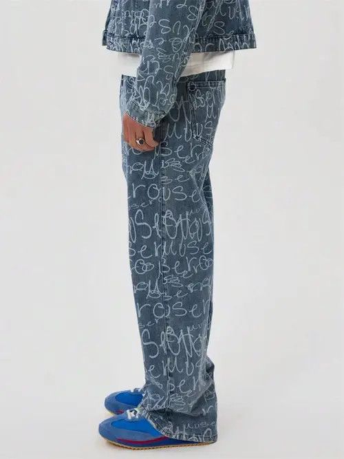 Jean Grafitti Vintage 90s Jeans Denim Size US 36 / EU 52 - 2 Thumbnail