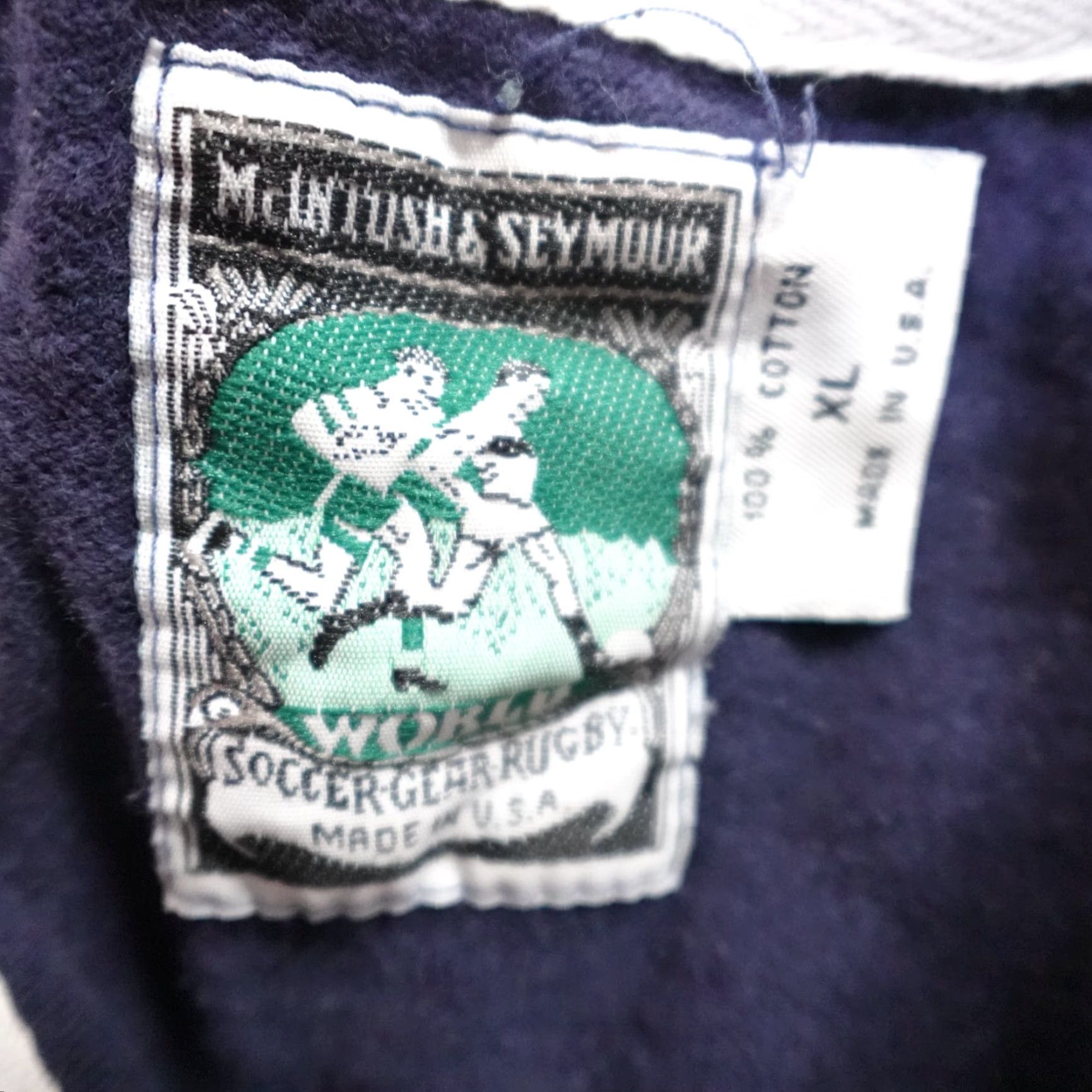 Vintage VINTAGE McIntosh & Seymour Rugby Shirt L Blue White Striped Knit Cotton Collared Button Embroidered Men Size US L / EU 52-54 / 3 - 4 Thumbnail