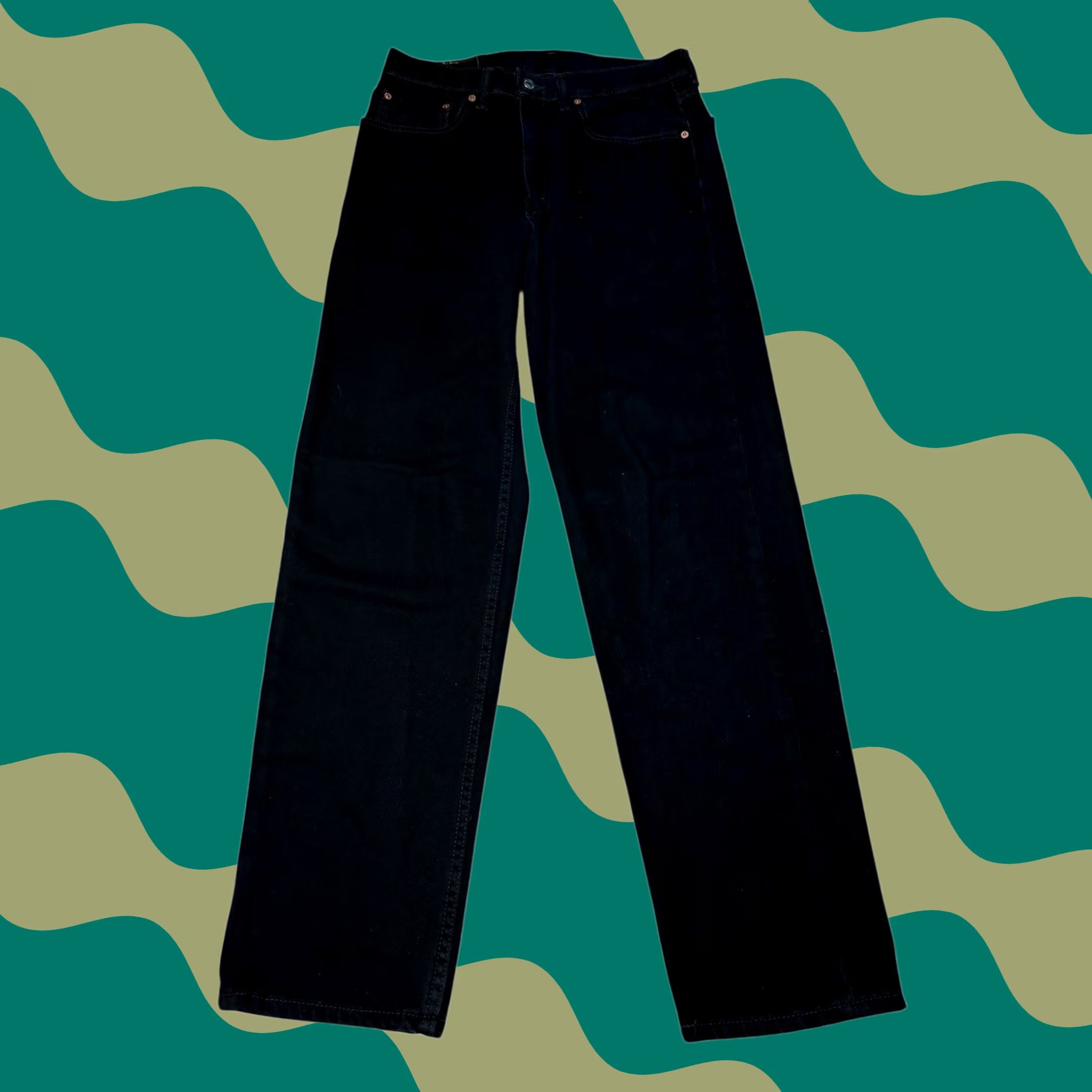 Levi's Levi's 505 Regular Fit Jeans Mens W33 L34 Black Denim Classic Everyday Pants Jeans Regu lar Fit Mens Black Denim 505 Levi's Size US 33 - 1 Thumbnail