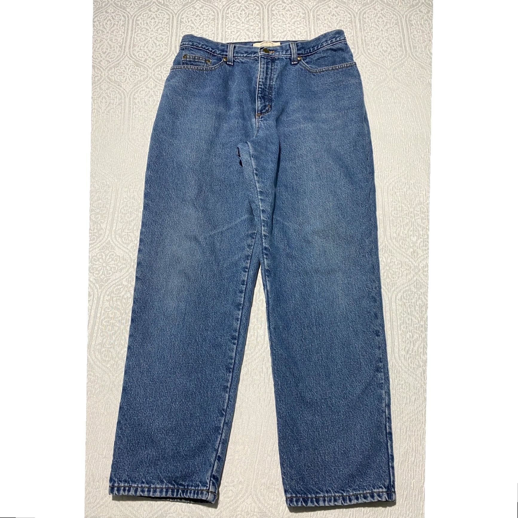 Vintage LL Bean Jeans Relaxed Fit Lined Blue Denim Women's 16 Reg Winter Pants Size 38" / US 16 / IT 52 - 2 Thumbnail
