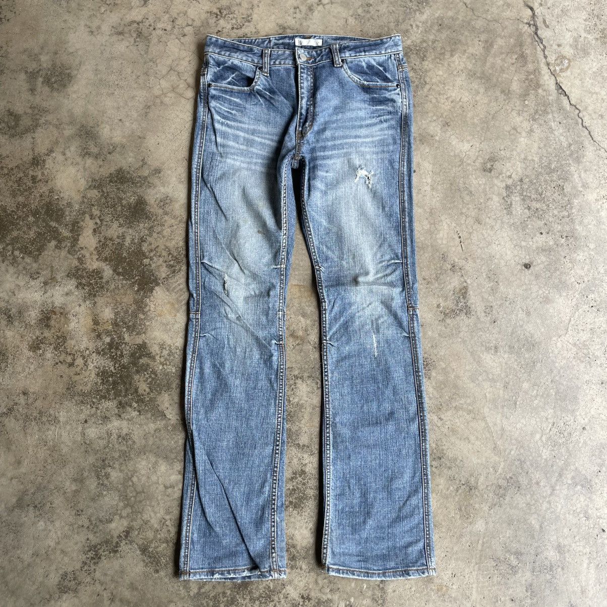 Global Work 🔥Vintage Global Work Stoned Washed Ripped Distress Jeans Size US 33 - 1 Thumbnail