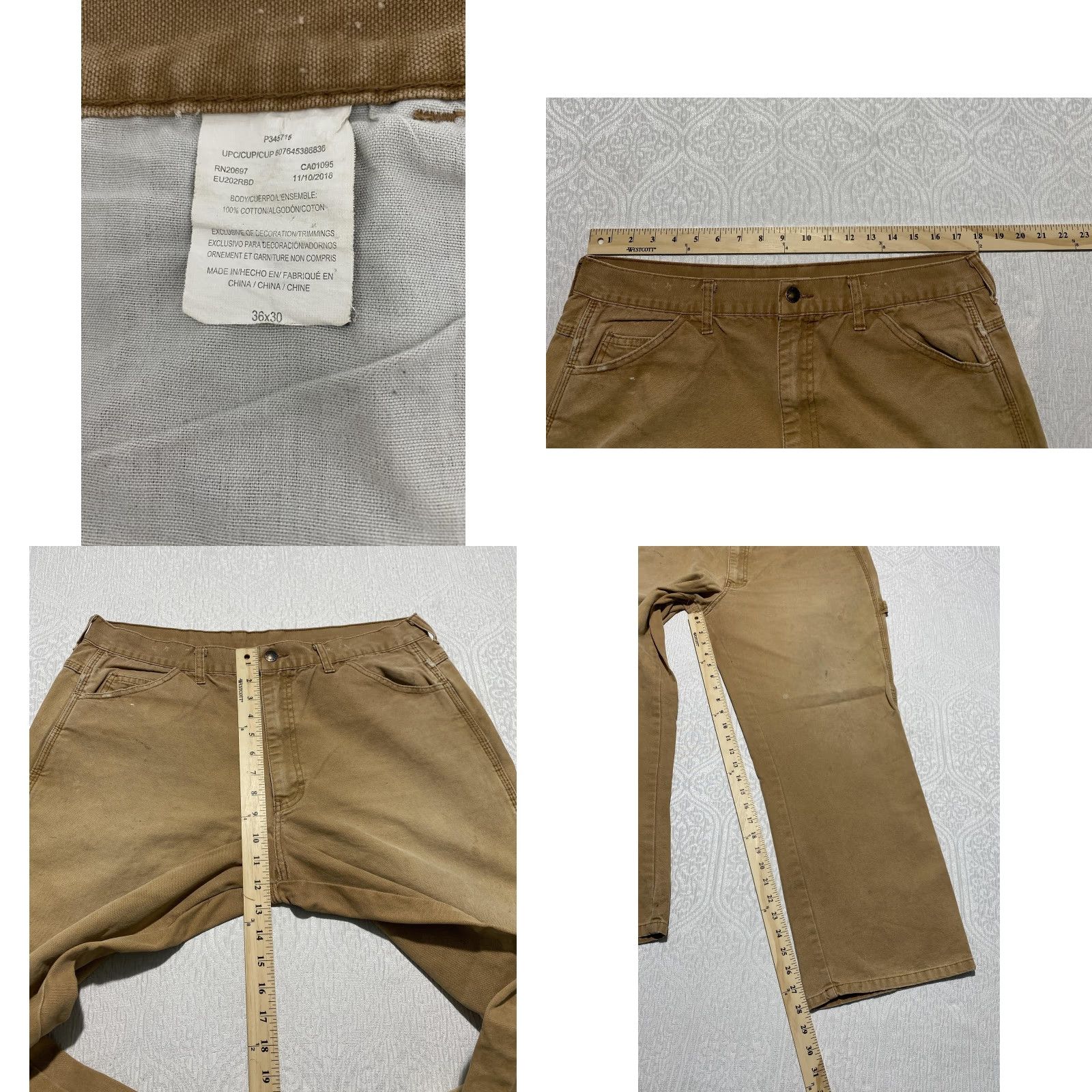 Dickies Dickies Pants Men 36x28 Brown Carpenter Duck Canvas Utility Work Hammer Loop Pants Men Regular Straight Jeans Shirt? Size US 36 / EU 52 - 8 Thumbnail