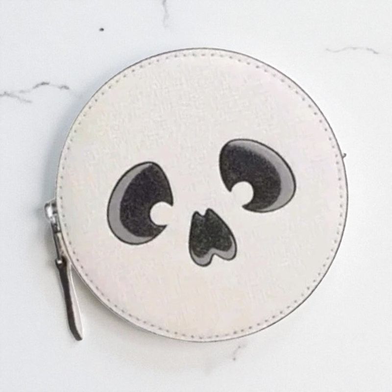 Coach Coach Coin Case With Halloween Skull in White Leather CW935 Size ONE SIZE - 1 Thumbnail