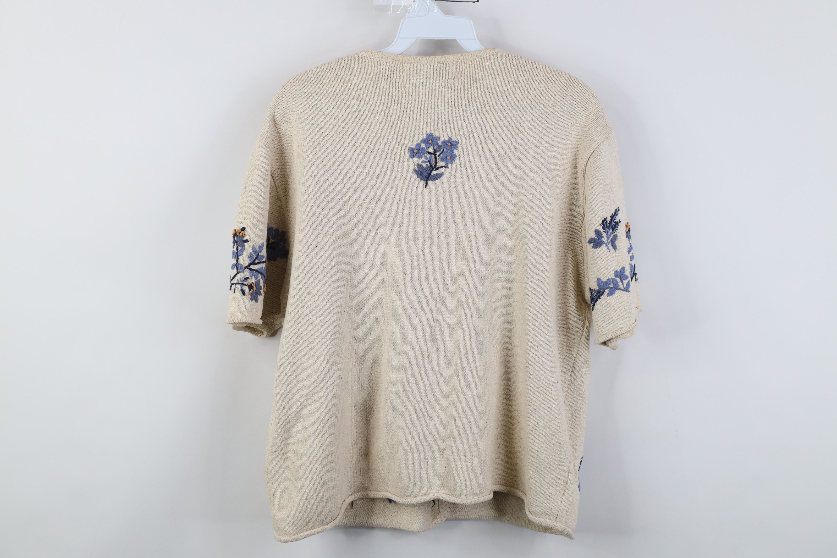 Vintage Vintage 90s Streetwear Flower Silk Blend Knit Sweater Size L / US 10 / IT 46 - 13 Thumbnail