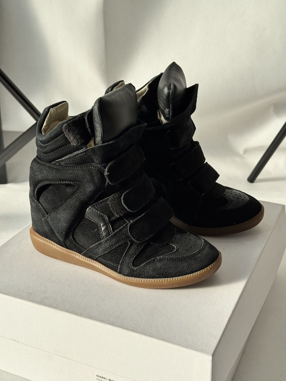 Isabel Marant Isabel Marant Bekett sneakers shoes Washed Black Suede Wedge Size US 6 / IT 36 - 2 Thumbnail