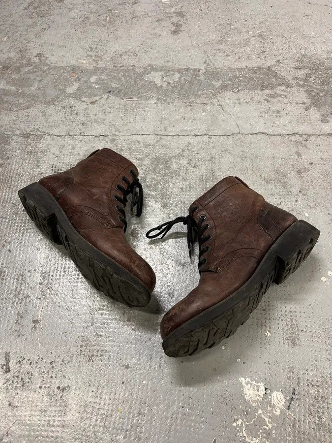 Dirk Bikkembergs 2000s Dirk Bikkembergs Army Brown Leather Boots Size US 7 / EU 40 - 3 Thumbnail