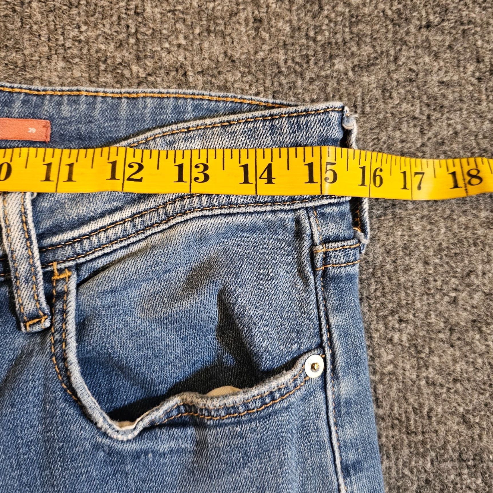 Vintage Pilcro Anthropologie Jeans Womens 29 Blue Distressed Straight Mid Rise Stretchy Maxi? Size 29" - 6 Thumbnail