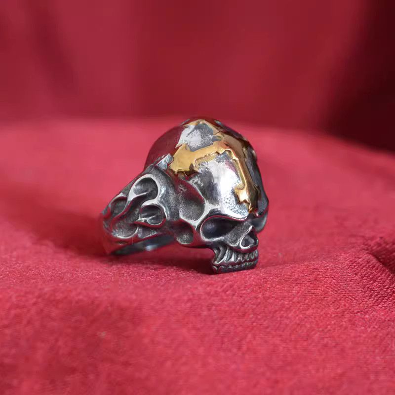 Avant Garde x Jewelry Skull Future Jewelry Rings Open Ring (Size 7-13) in Silver, Men's