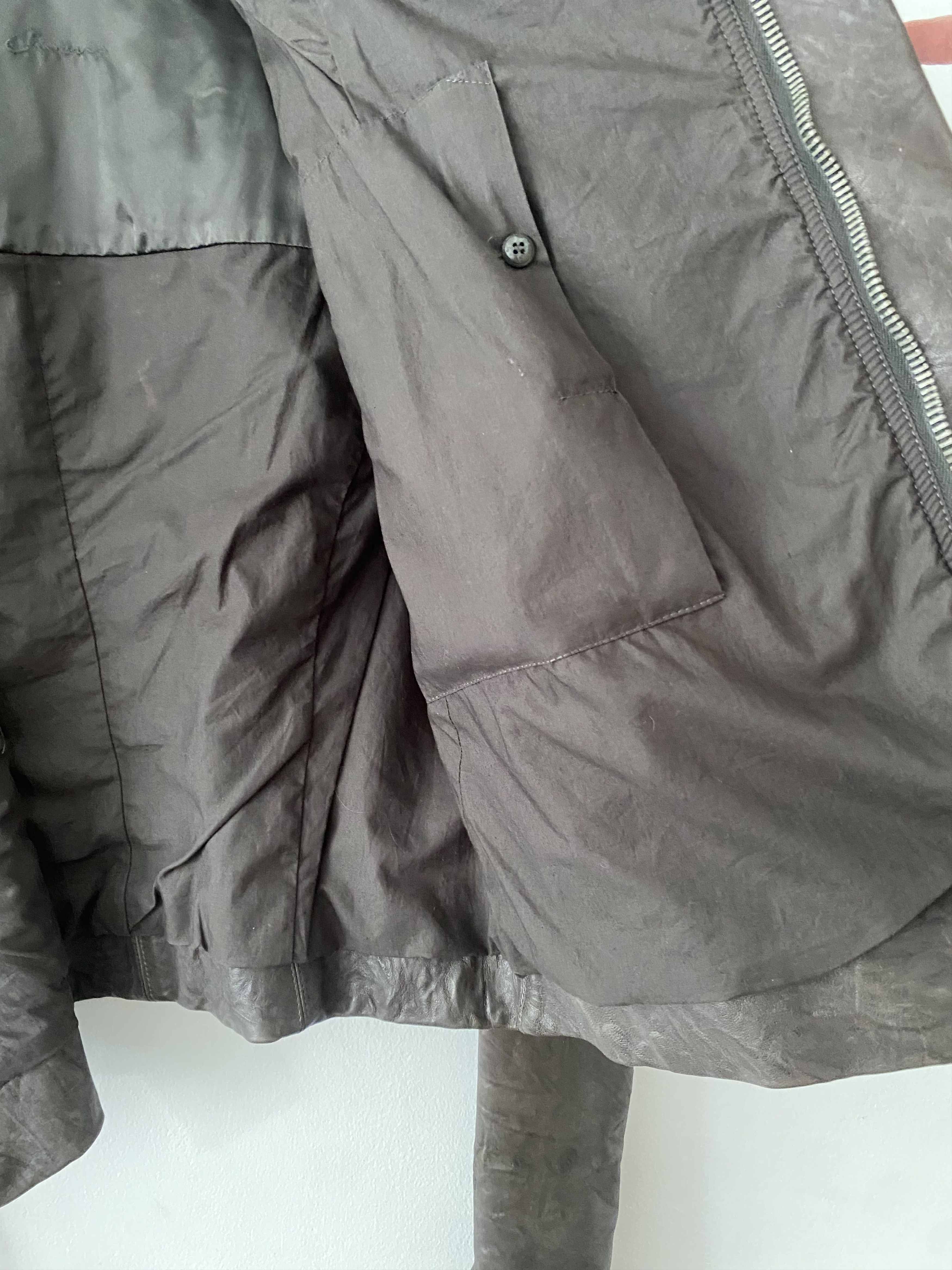 Rick Owens Rick Owens AW13 “Plinth” Funnel Neck Leather Jacket – IT 44 Size S / US 4 / IT 40 - 8 Thumbnail