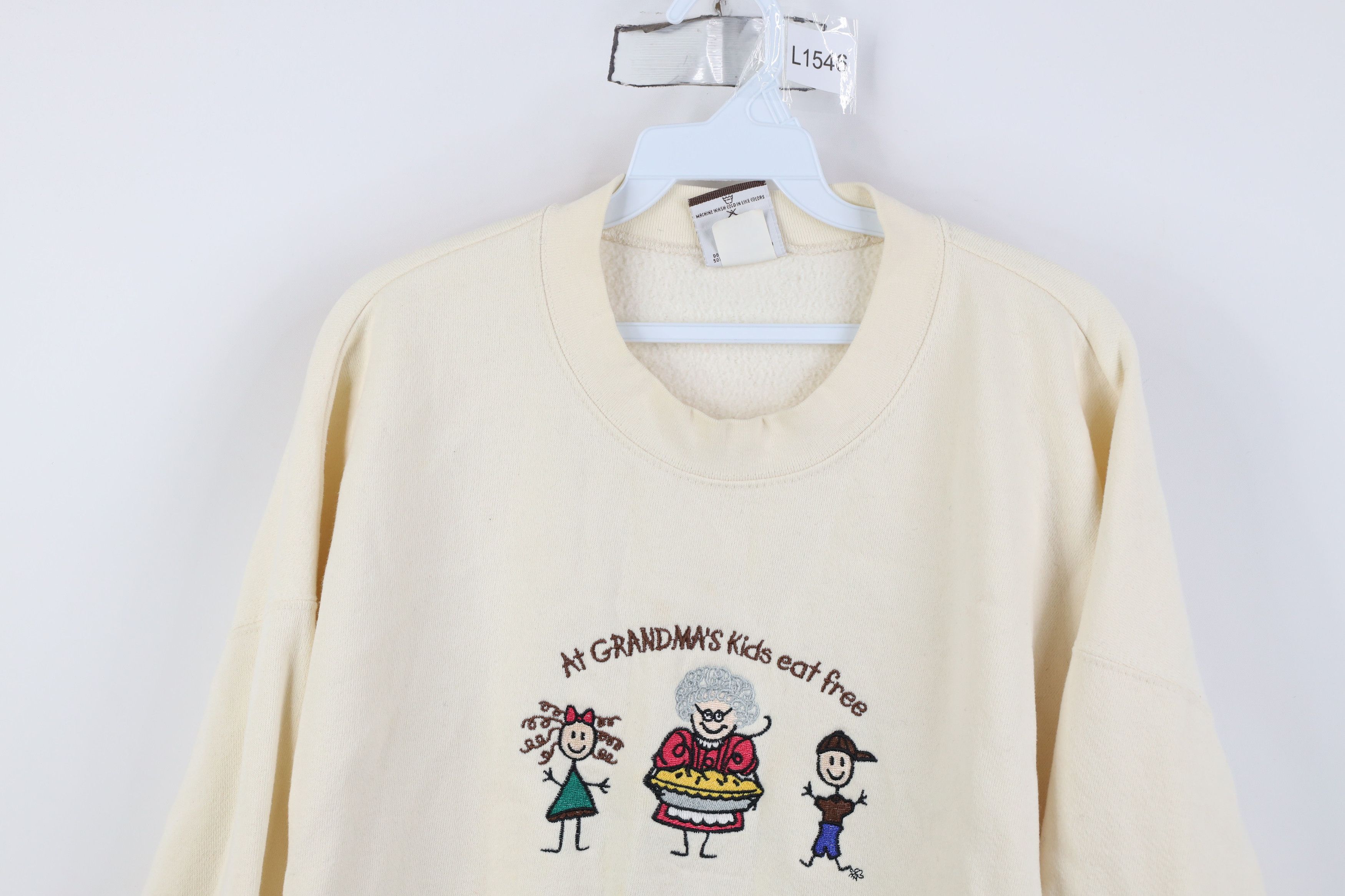 Vintage Vintage 90s Grandmas Kids Eat Free Crewneck Sweatshirt USA Size XXL / US 16-18 / IT 52-54 - 2 Thumbnail