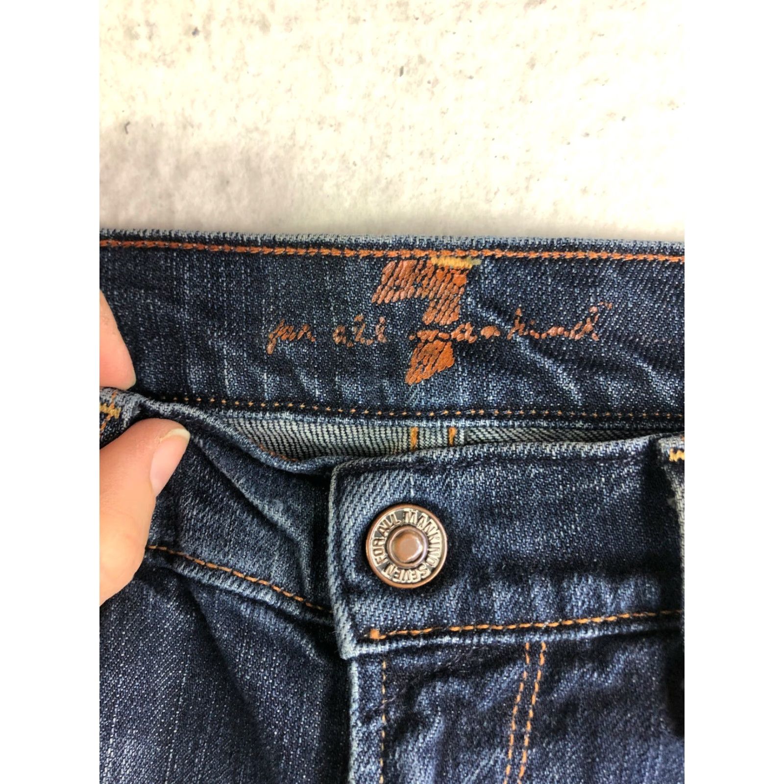 7 For All Mankind 7 For All Mankind Juniors Size 27 Low Rise Straight Leg Blue Denim Jeans Size 27" / US 4 / IT 40 - 7 Thumbnail